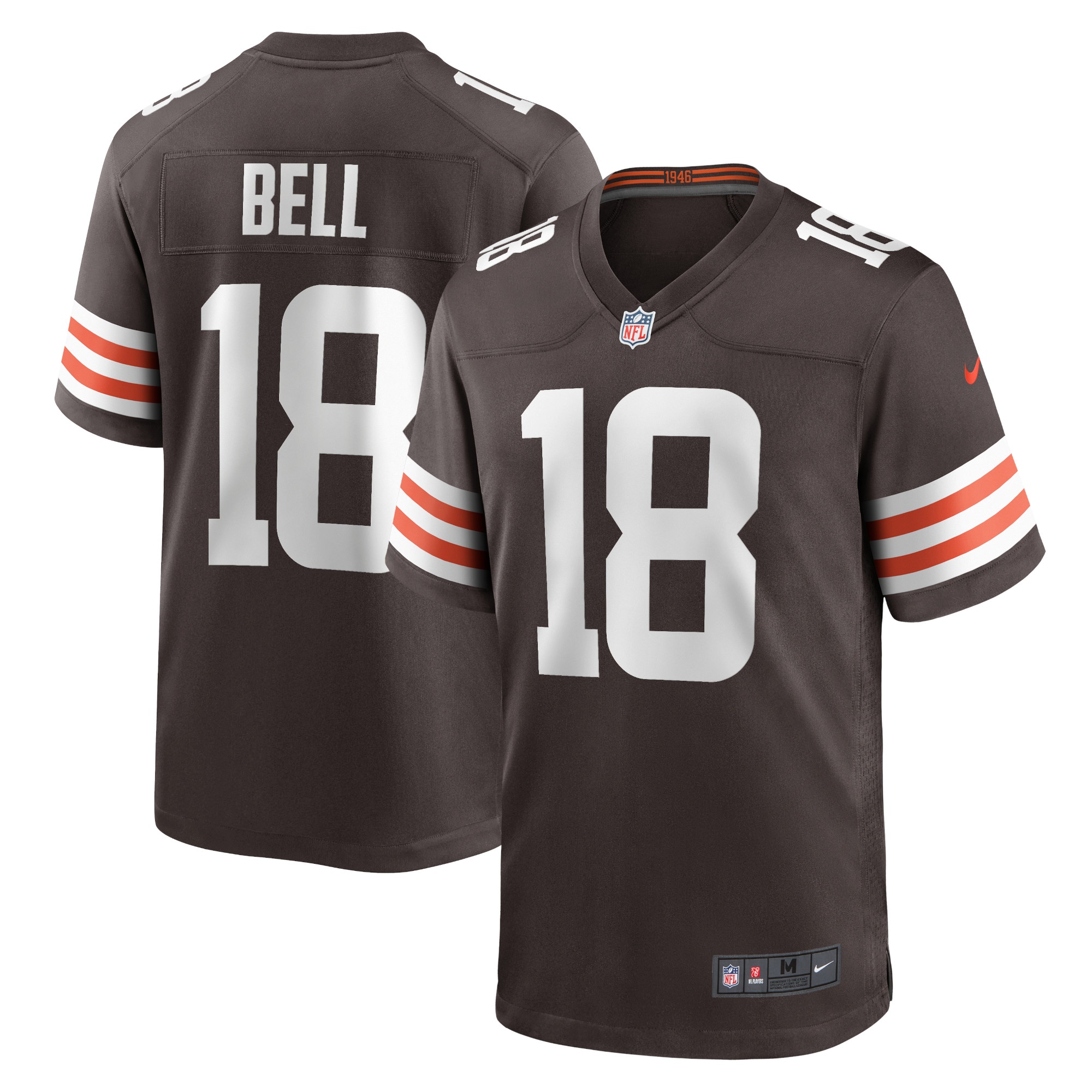 Men's Cleveland Browns David Bell Brown Game Jersey Js7080