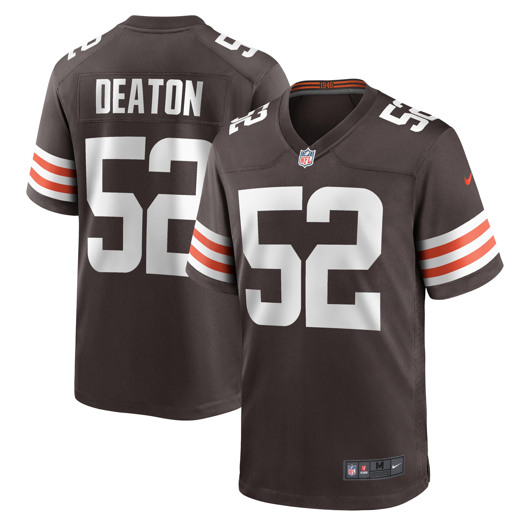 Men's Cleveland Browns Dawson Deaton Brown Game Player Jersey Js6119