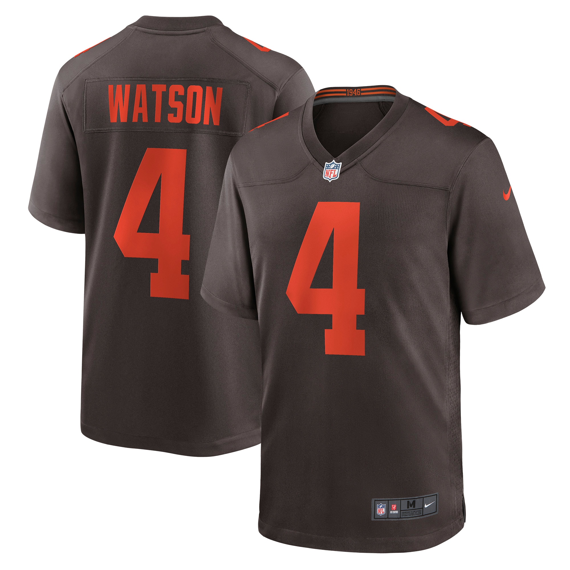 Men's Cleveland Browns Deshaun Watson Brown Alternate Game Jersey Js5219