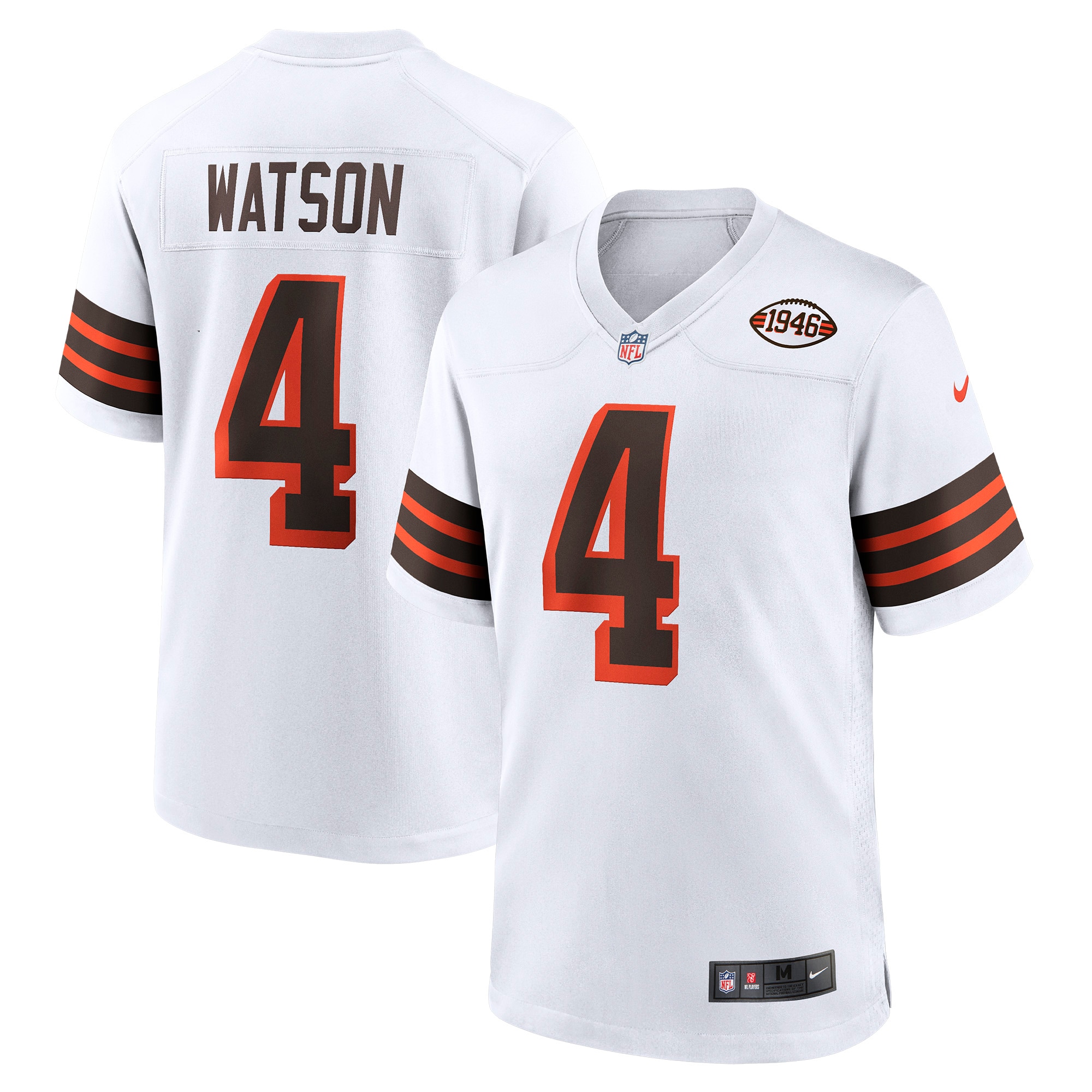 Men's Cleveland Browns Deshaun Watson White Alternate Game Jersey Js2133
