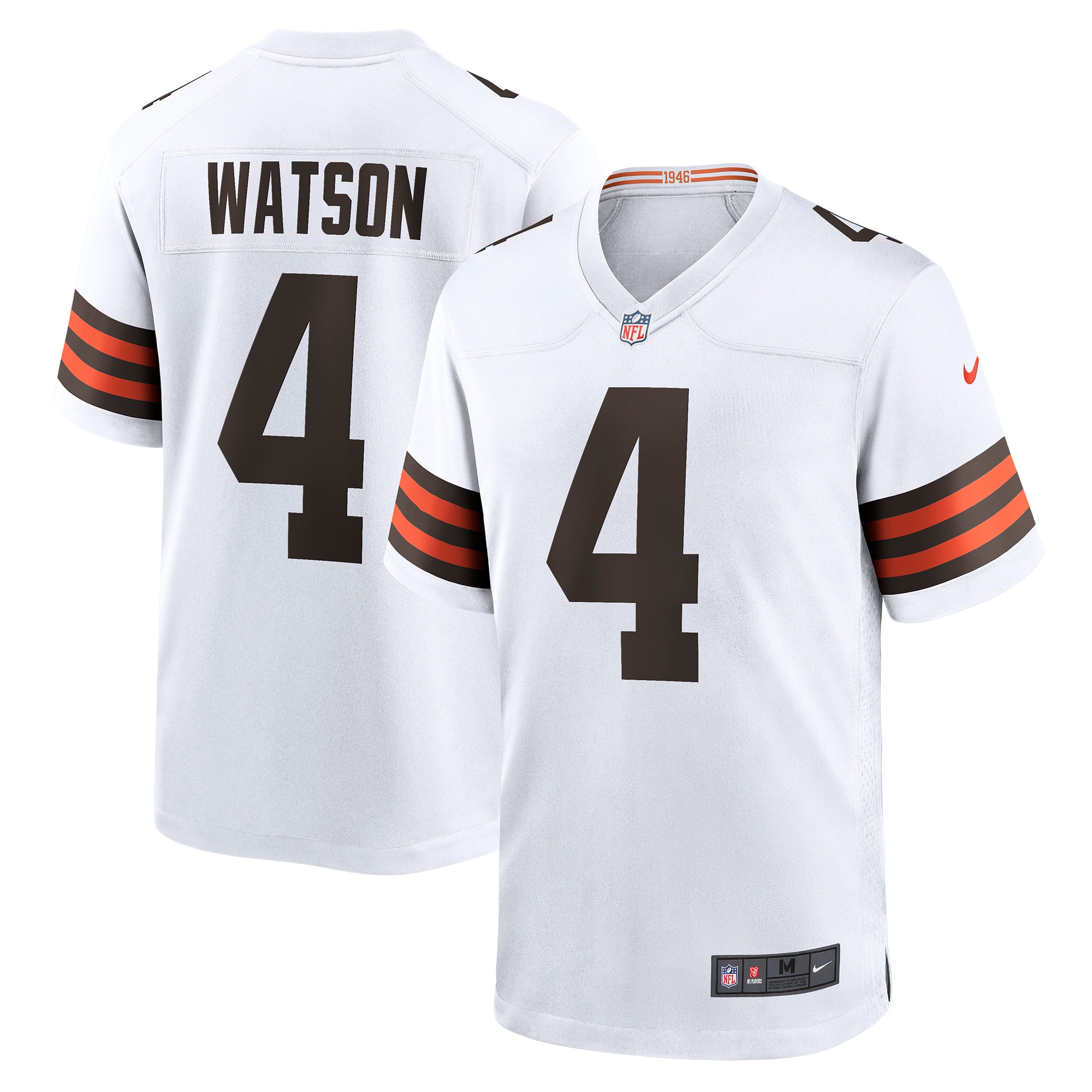 Men's Cleveland Browns Deshaun Watson White Game Jersey Js8046