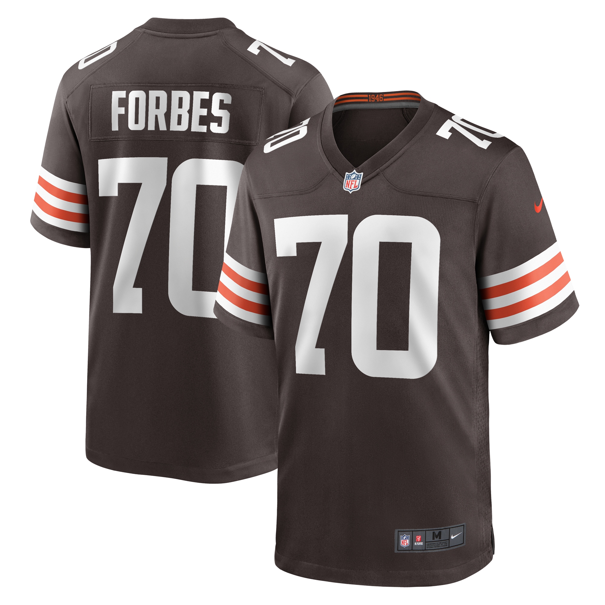 Men's Cleveland Browns Drew Forbes Brown Team Game Jersey Js9606