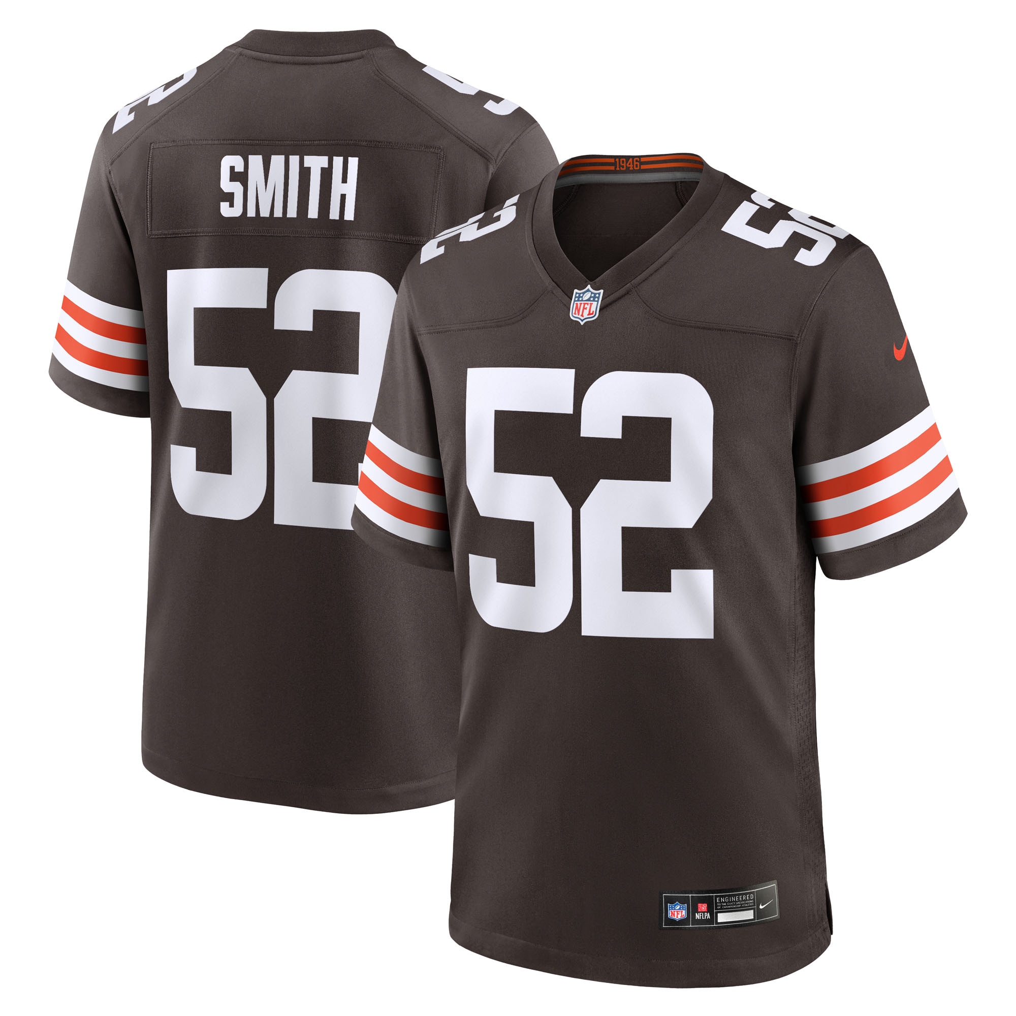 Men's Cleveland Browns Elerson Smith Brown Team Game Jersey Js8861