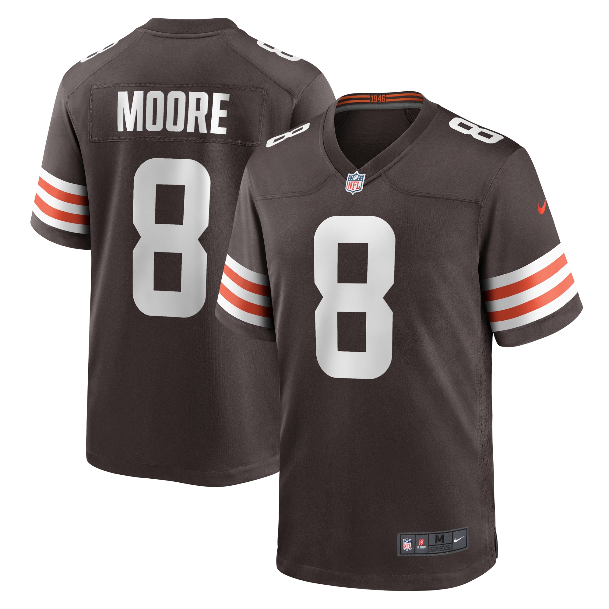 Men's Cleveland Browns Elijah Moore Brown Game Jersey Js3286