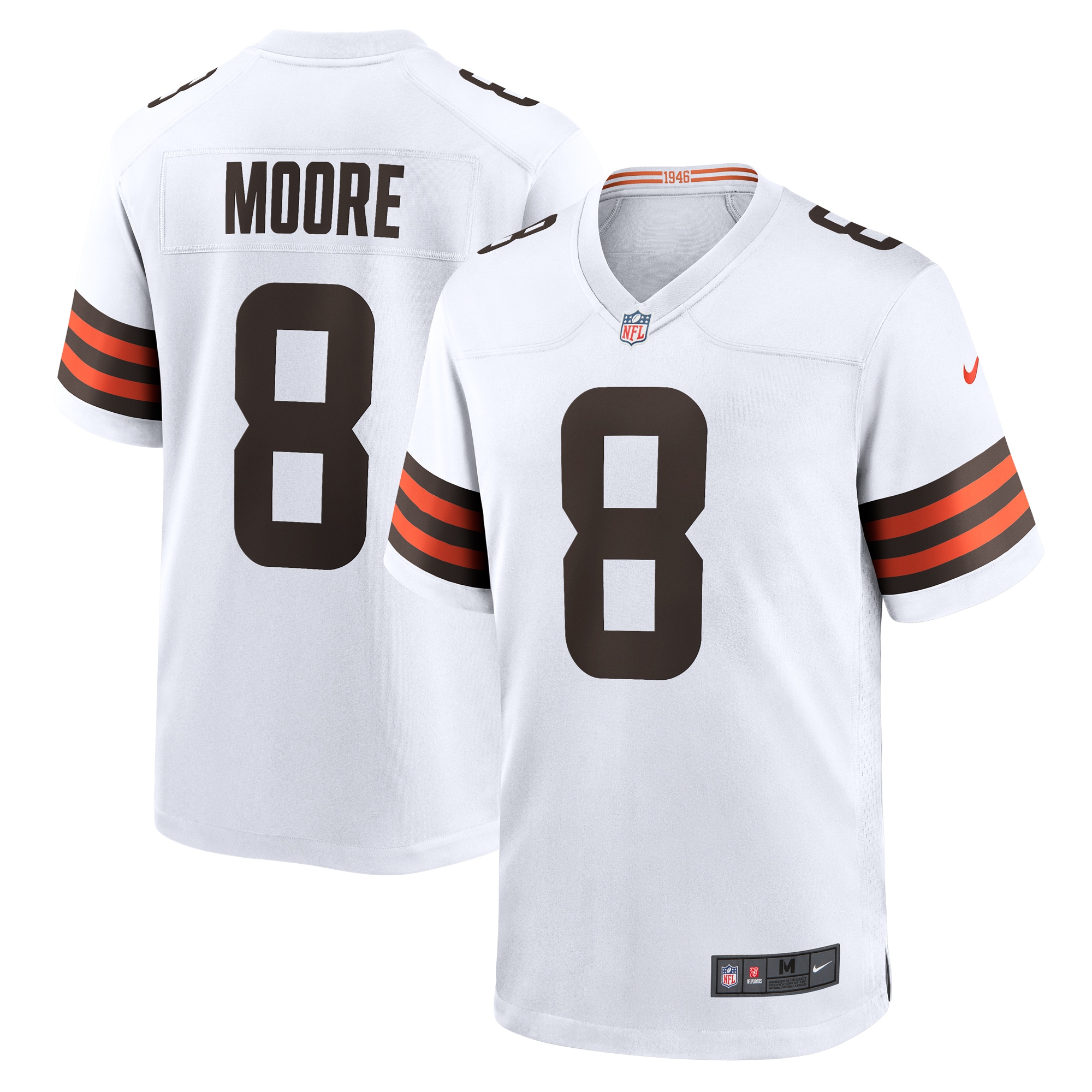 Men's Cleveland Browns Elijah Moore White Team Game Jersey Js7963