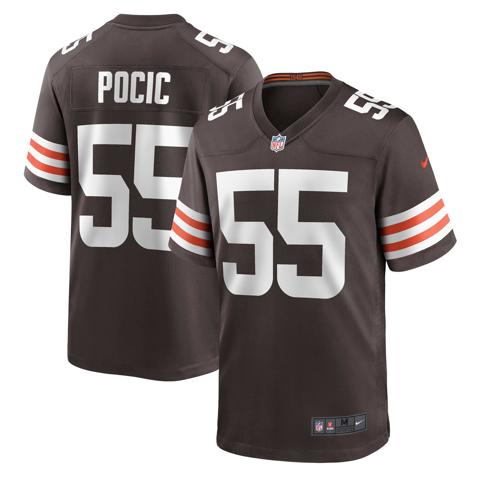 Men's Cleveland Browns Ethan Pocic Brown Game Jersey Js8124