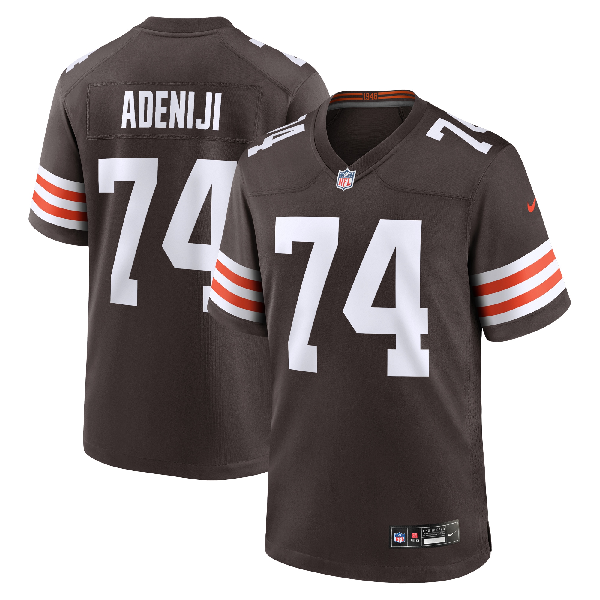 Men's Cleveland Browns Hakeem Adeniji Brown Game Jersey Js9516