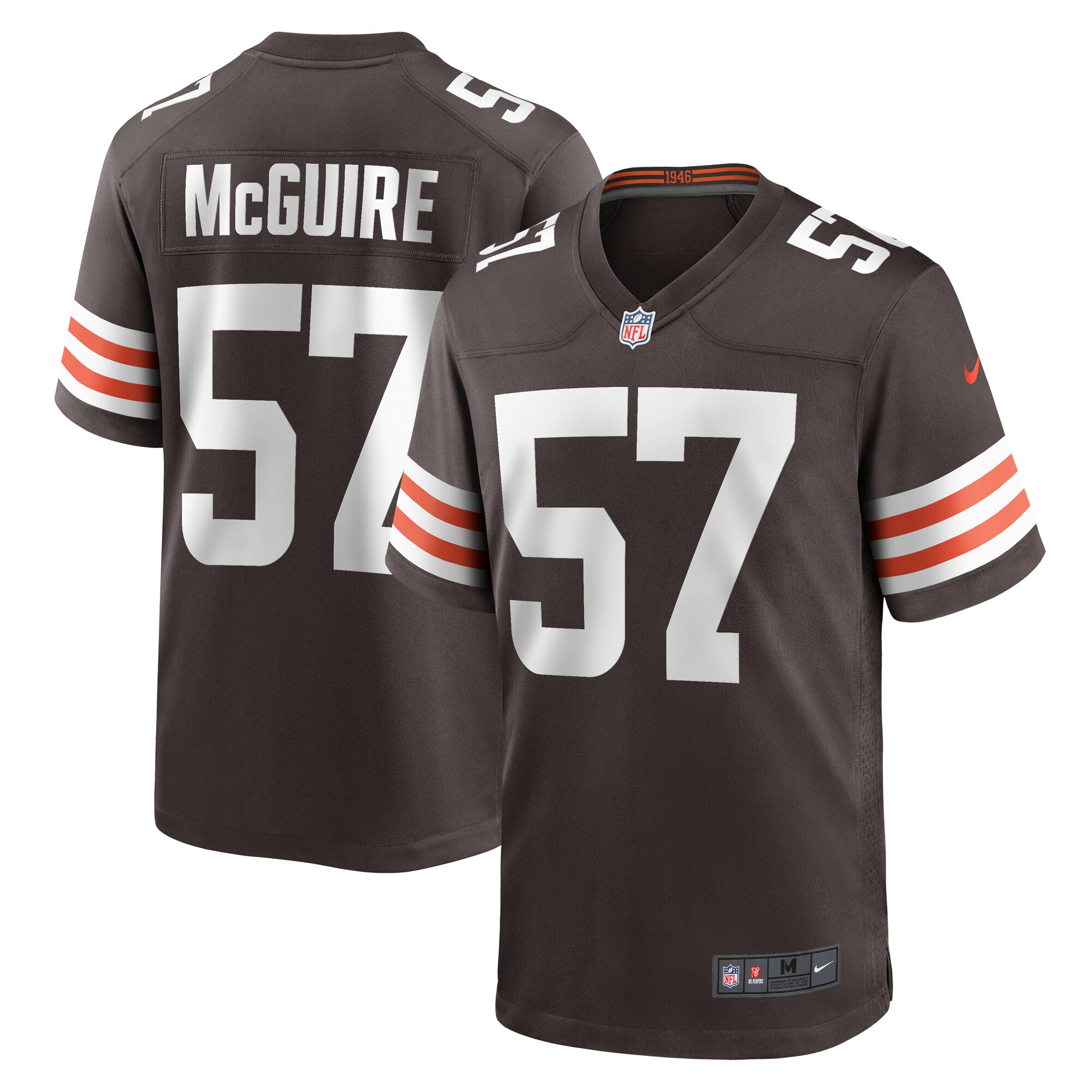 Men's Cleveland Browns Isaiah Mcguire Brown Team Game Jersey Js9793