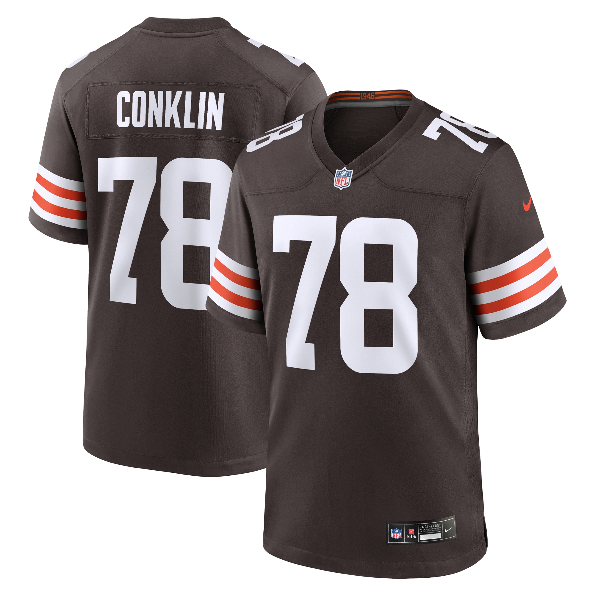 Men's Cleveland Browns Jack Conklin Brown Team Game Jersey Js4164