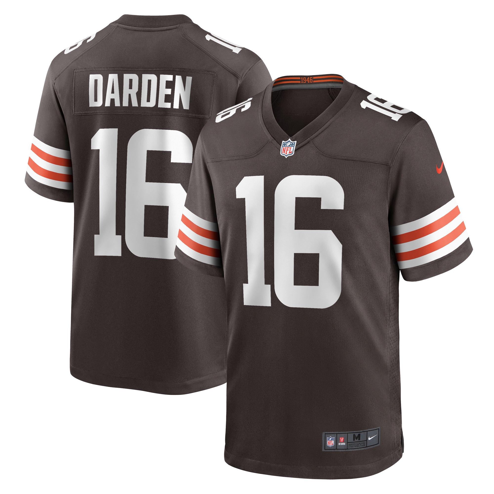 Men's Cleveland Browns Jaelon Darden Brown Team Game Jersey Js5735