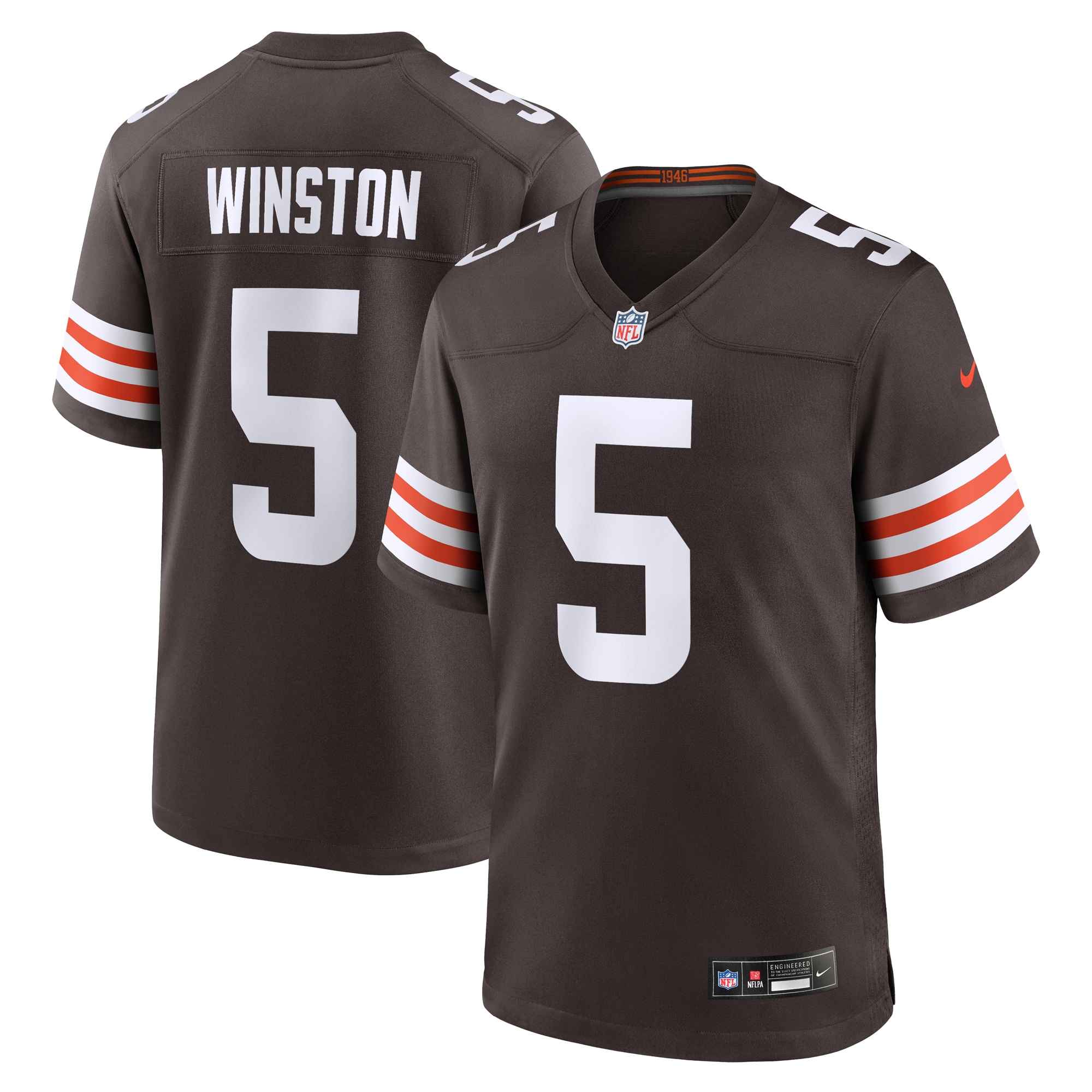 Men's Cleveland Browns Jameis Winston Brown Team Game Jersey Js7564