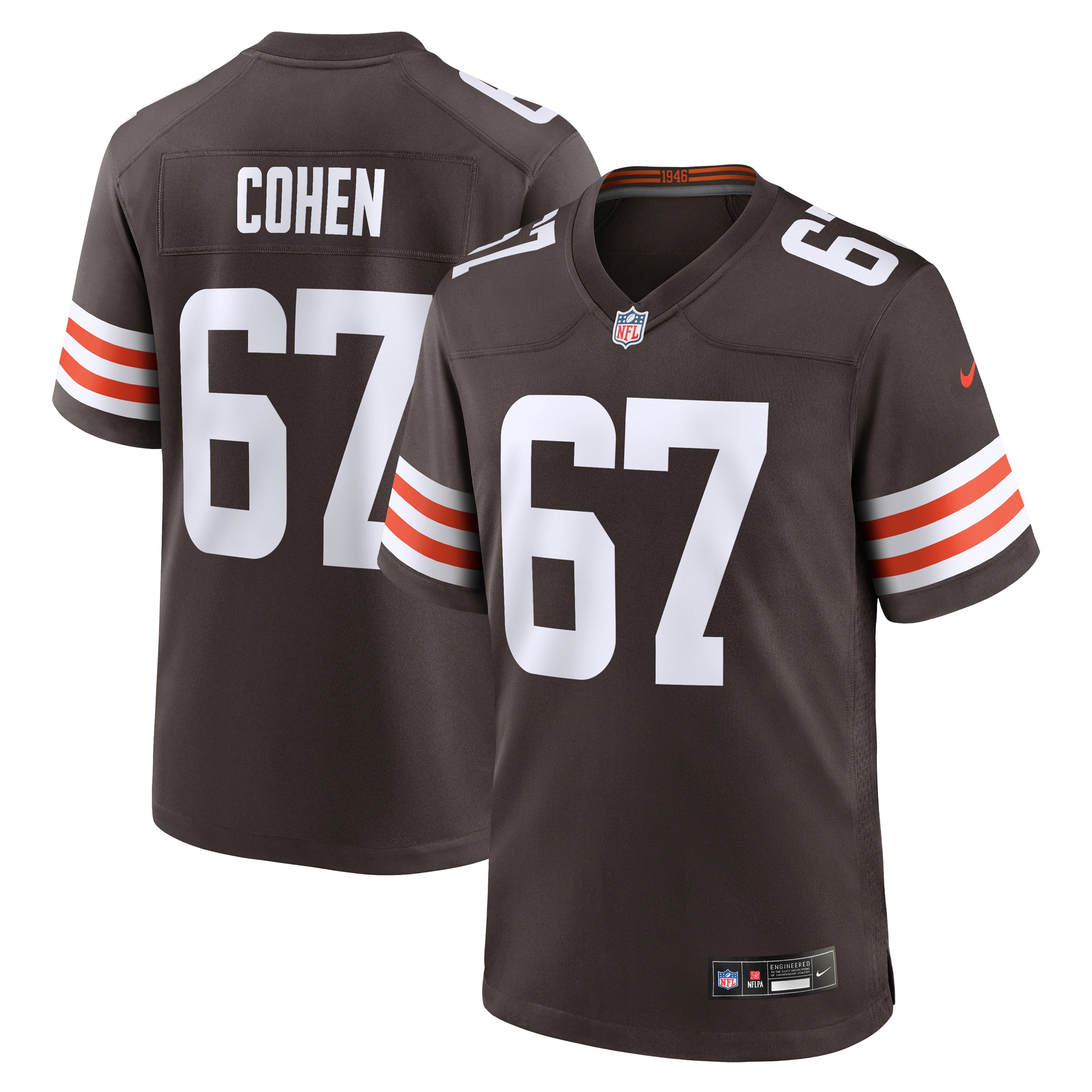 Men's Cleveland Browns Javion Cohen Brown Team Game Jersey Js4258