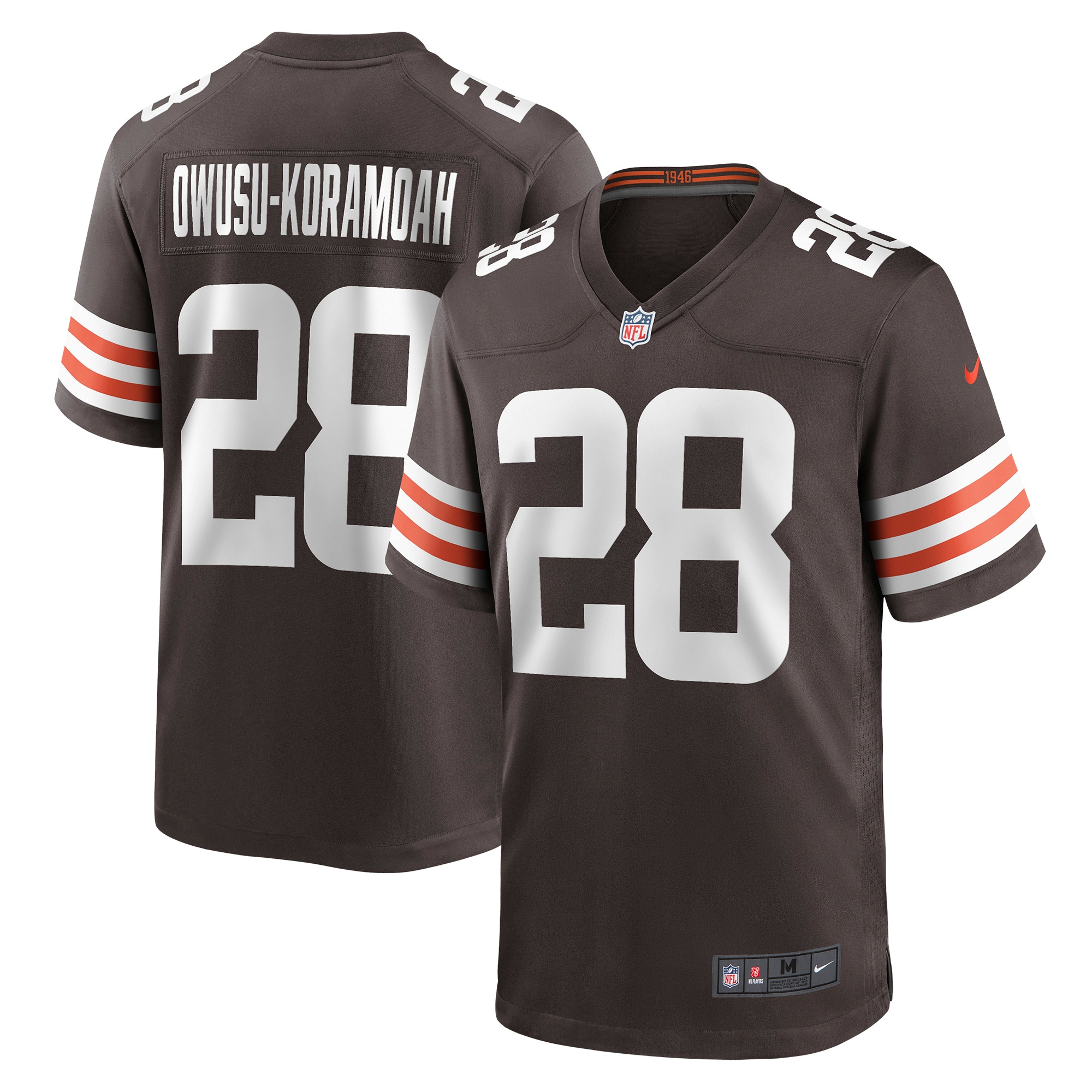 Men's Cleveland Browns Jeremiah Owusu-koramoah Brown Game Player Jersey Js8536