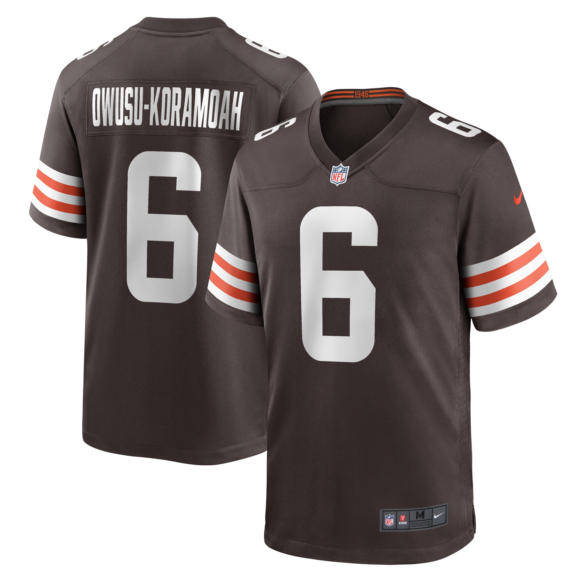 Men's Cleveland Browns Jeremiah Owusu-koramoah Brown Team Game Jersey Js3947