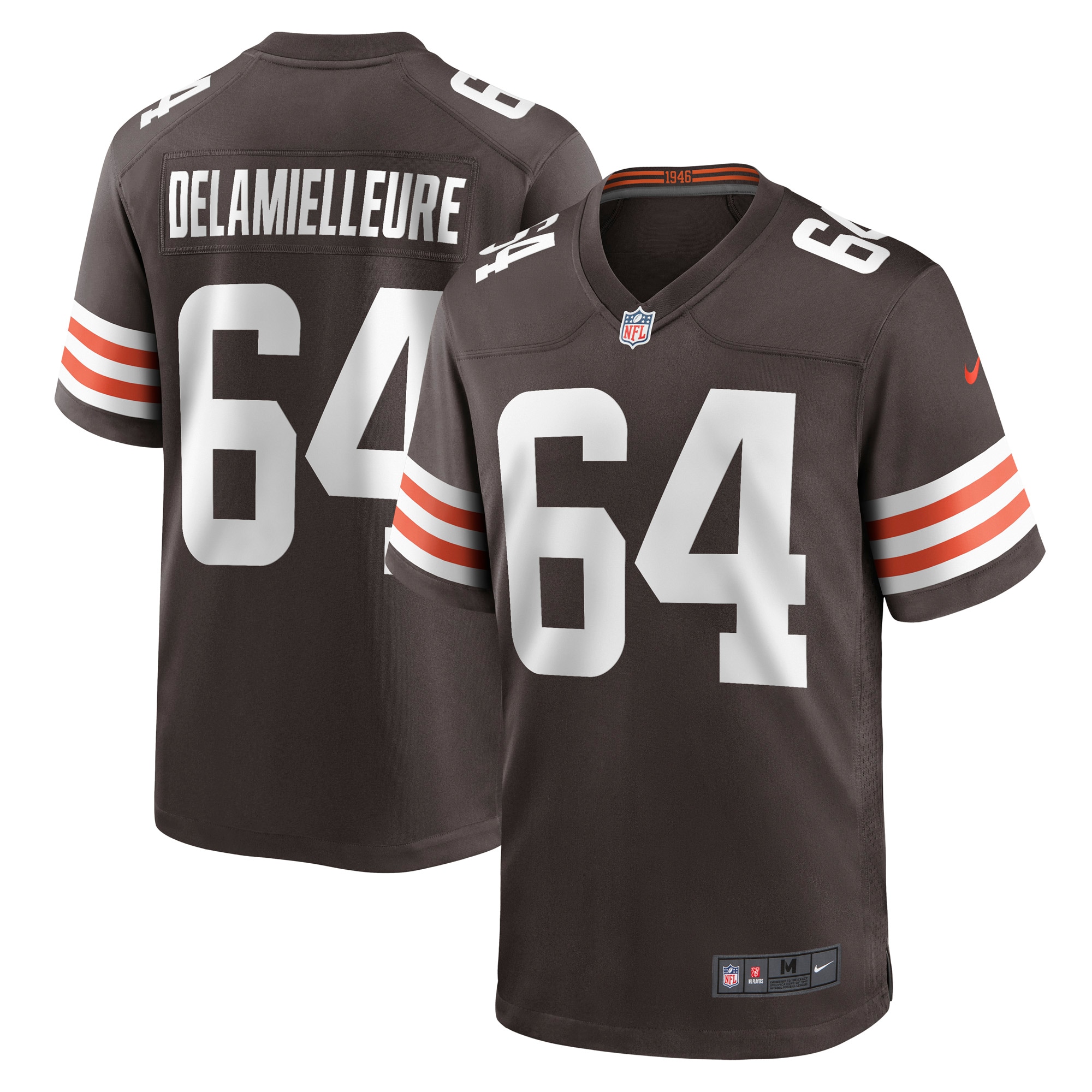 Men's Cleveland Browns Joe Delamielleure Brown Game Retired Player Jersey Js5869