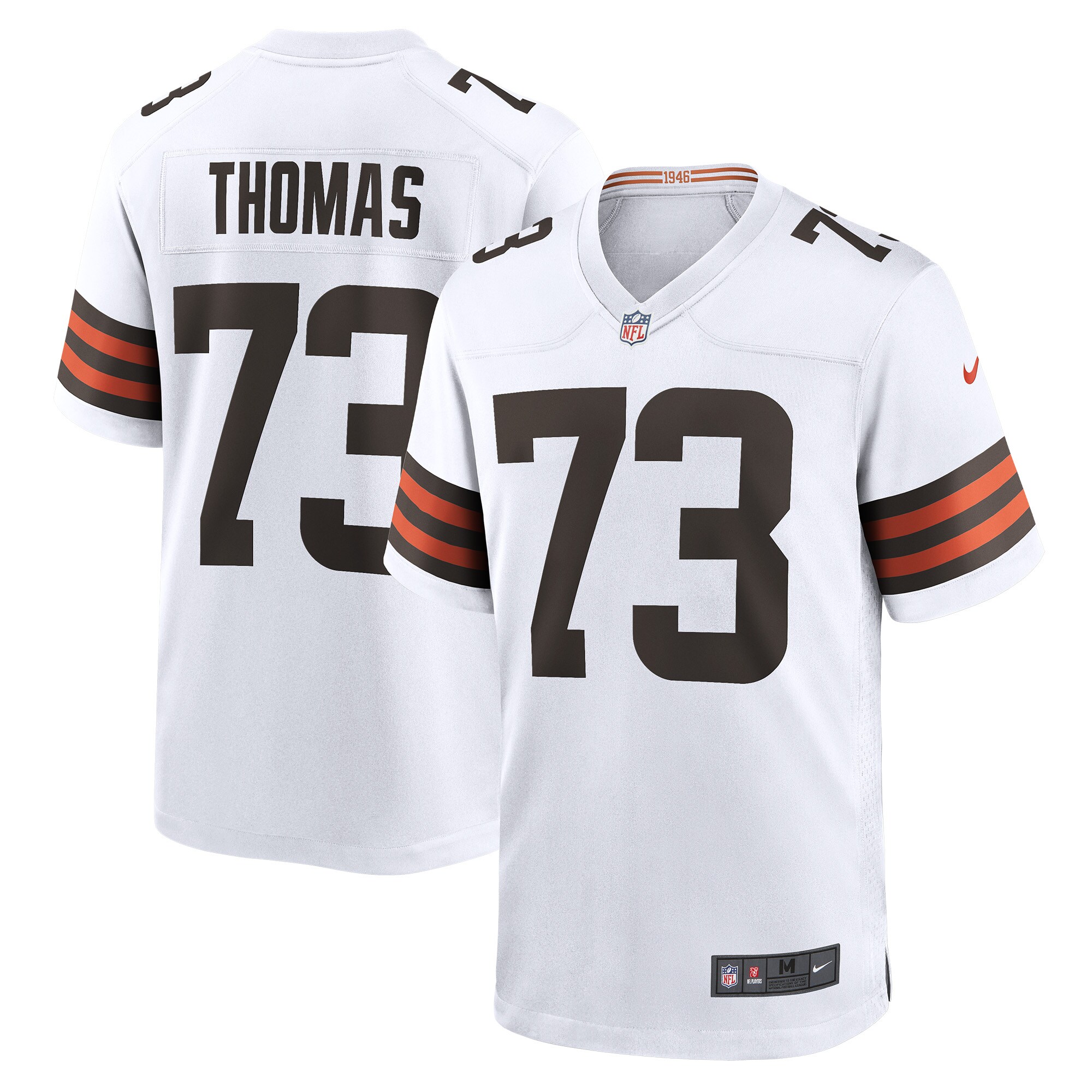 Men's Cleveland Browns Joe Thomas White Retired Game Player Jersey Js4218