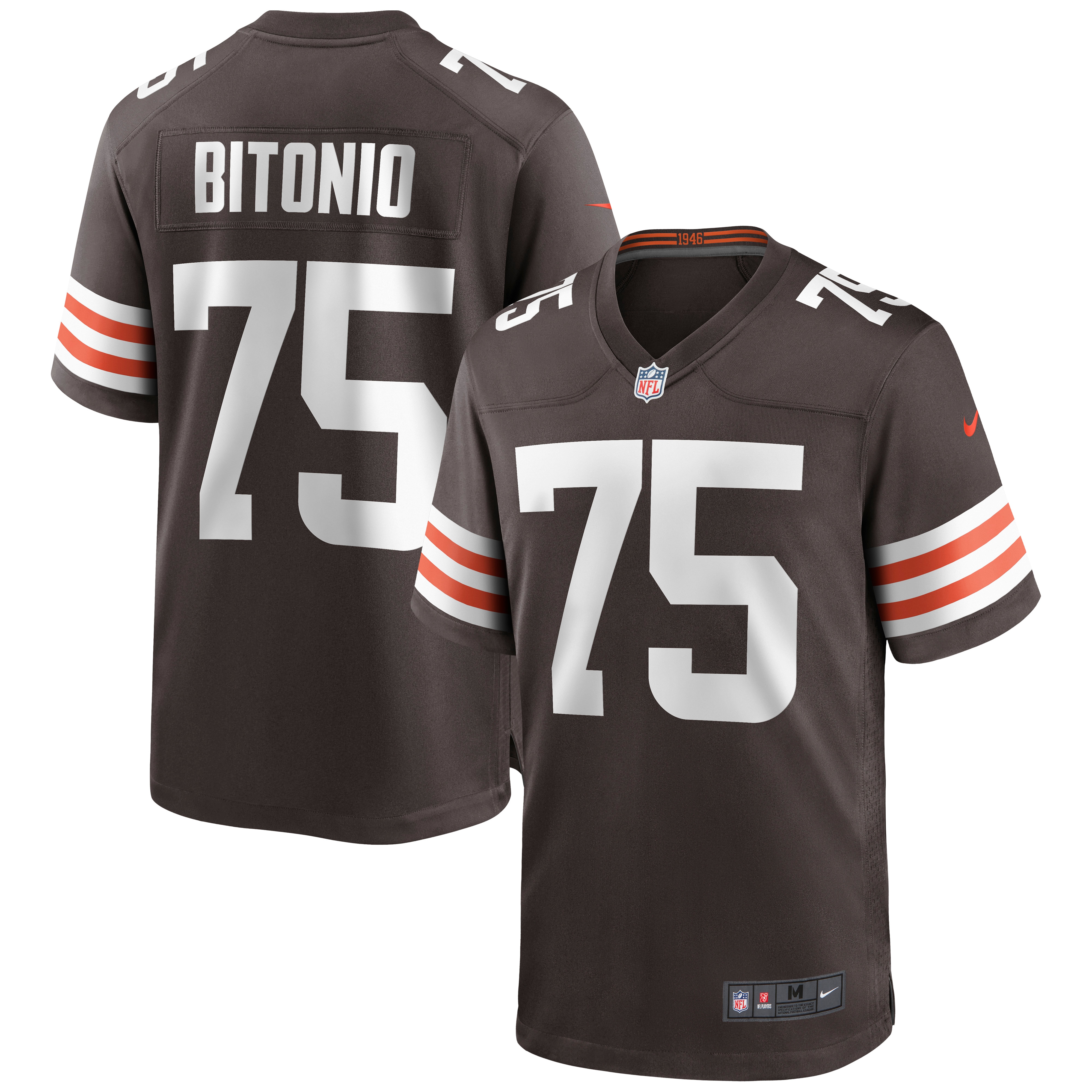 Men's Cleveland Browns Joel Bitonio Brown Game Jersey Js1884