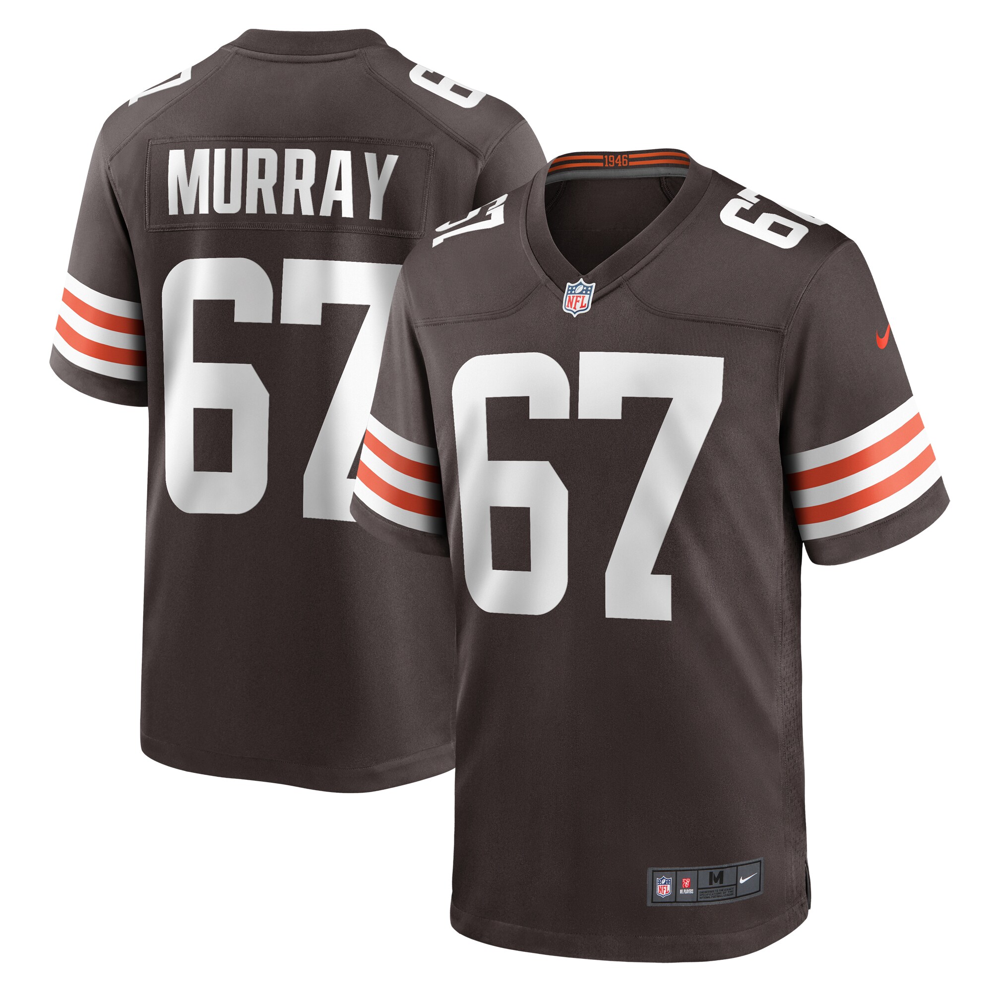 Men's Cleveland Browns Justin Murray Brown Team Game Jersey Js1916