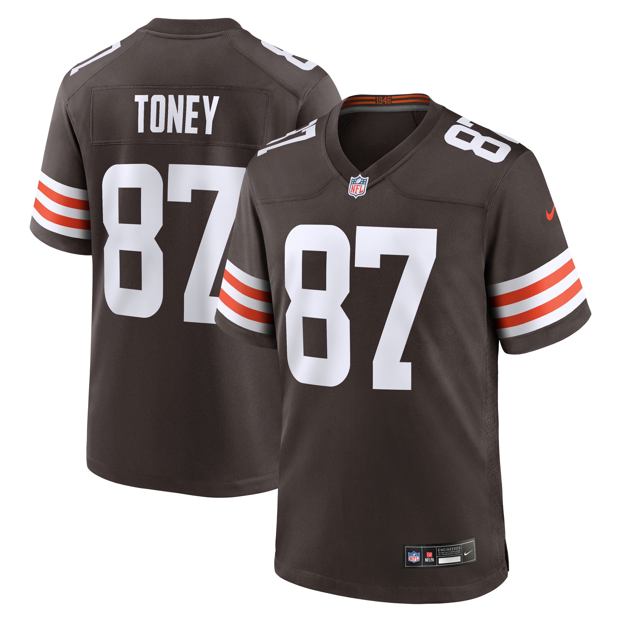 Men's Cleveland Browns Kadarius Toney Brown Team Game Jersey Js6894