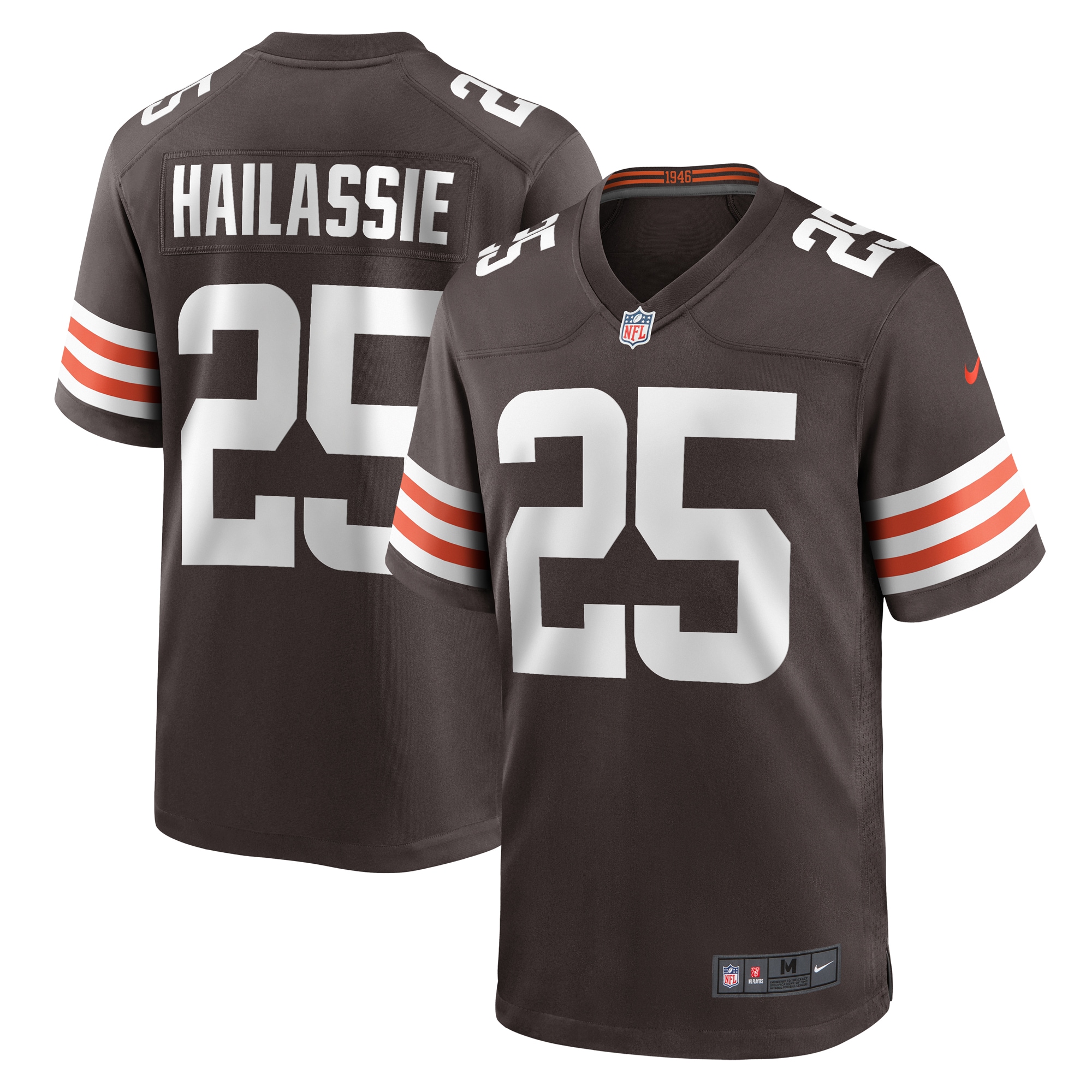 Men's Cleveland Browns Kahlef Hailassie Brown Team Game Jersey Js6831