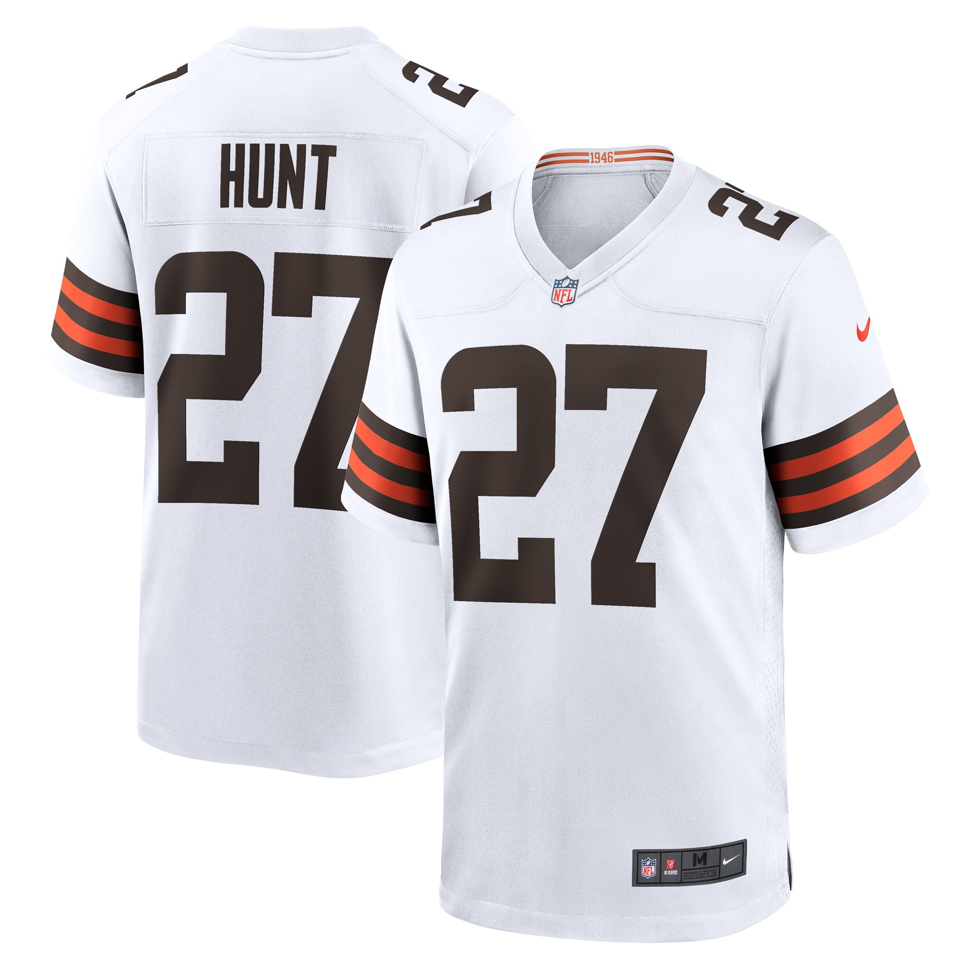 Men's Cleveland Browns Kareem Hunt White Game Player Jersey Js4340