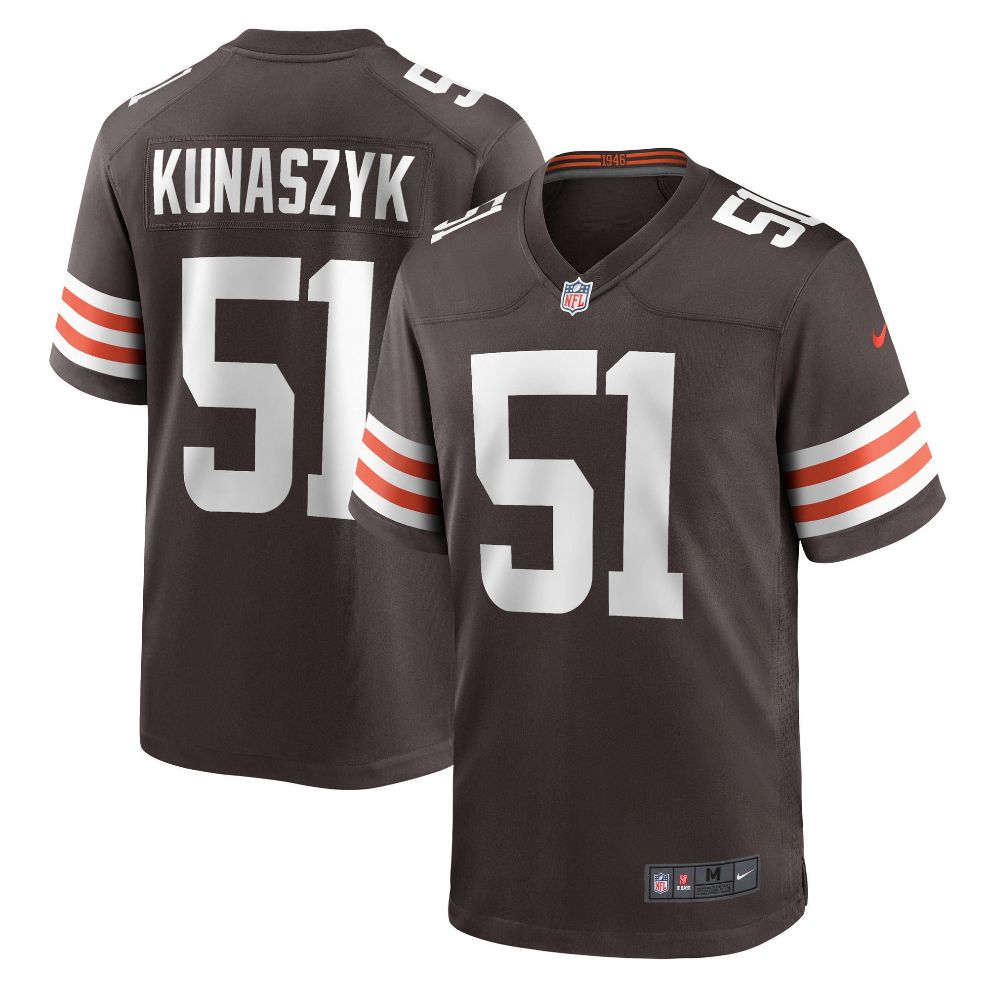 Men's Cleveland Browns Kunaszyk Brown Game Player Jersey Js9261