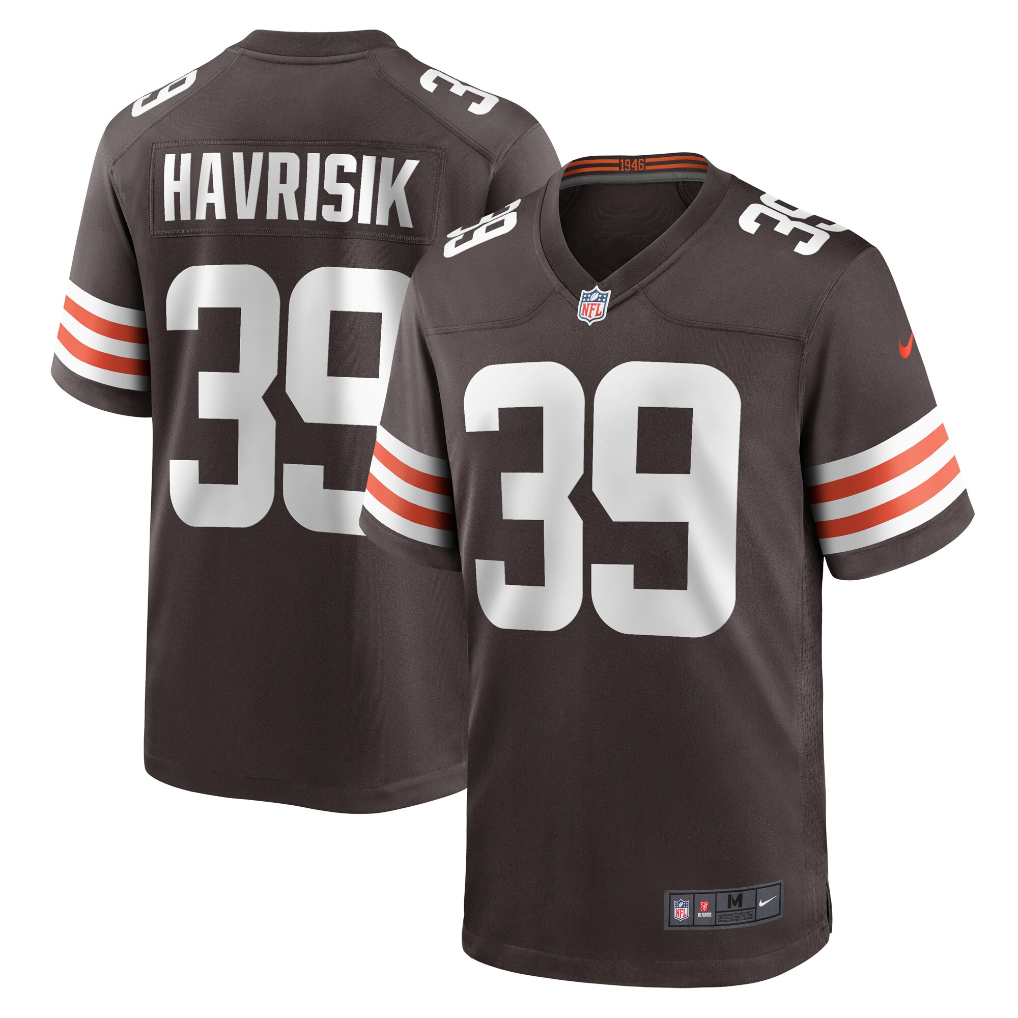 Men's Cleveland Browns Lucas Havrisik Brown Team Game Jersey Js9861