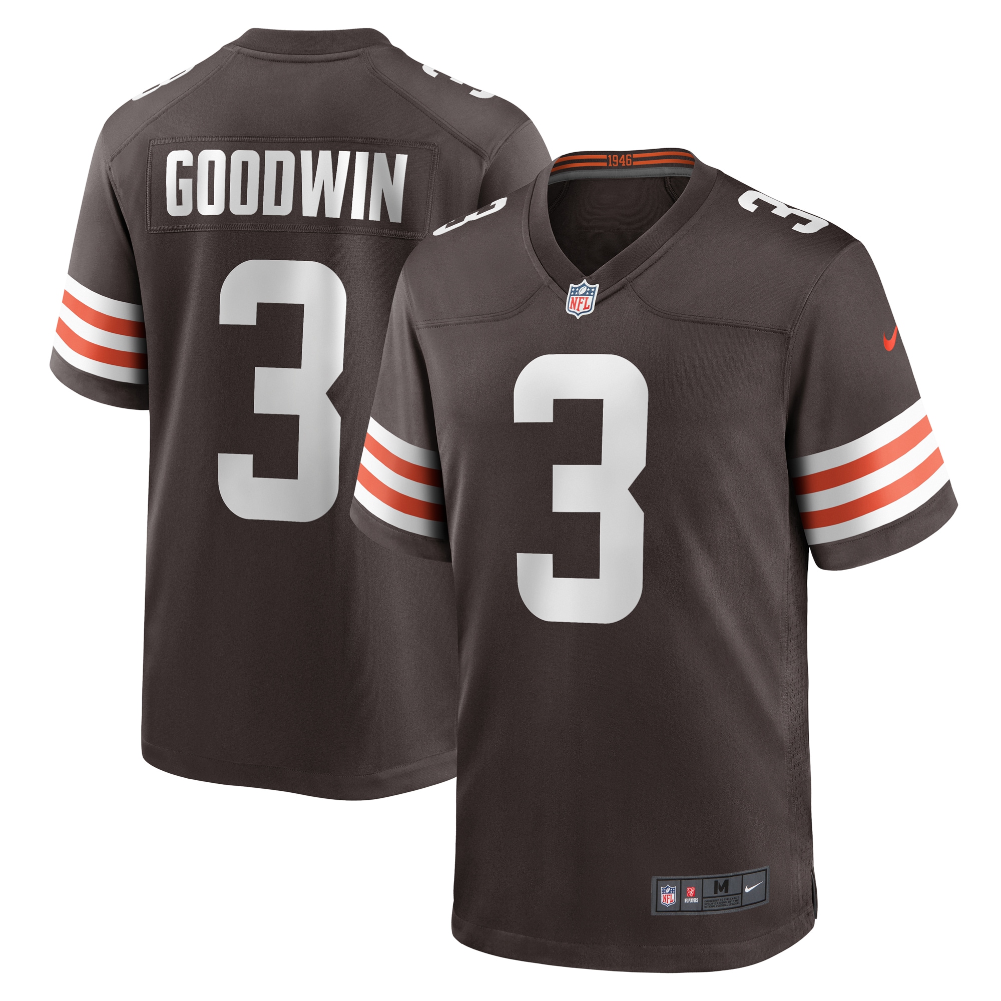 Men's Cleveland Browns Marquise Goodwin Brown Game Jersey Js3566