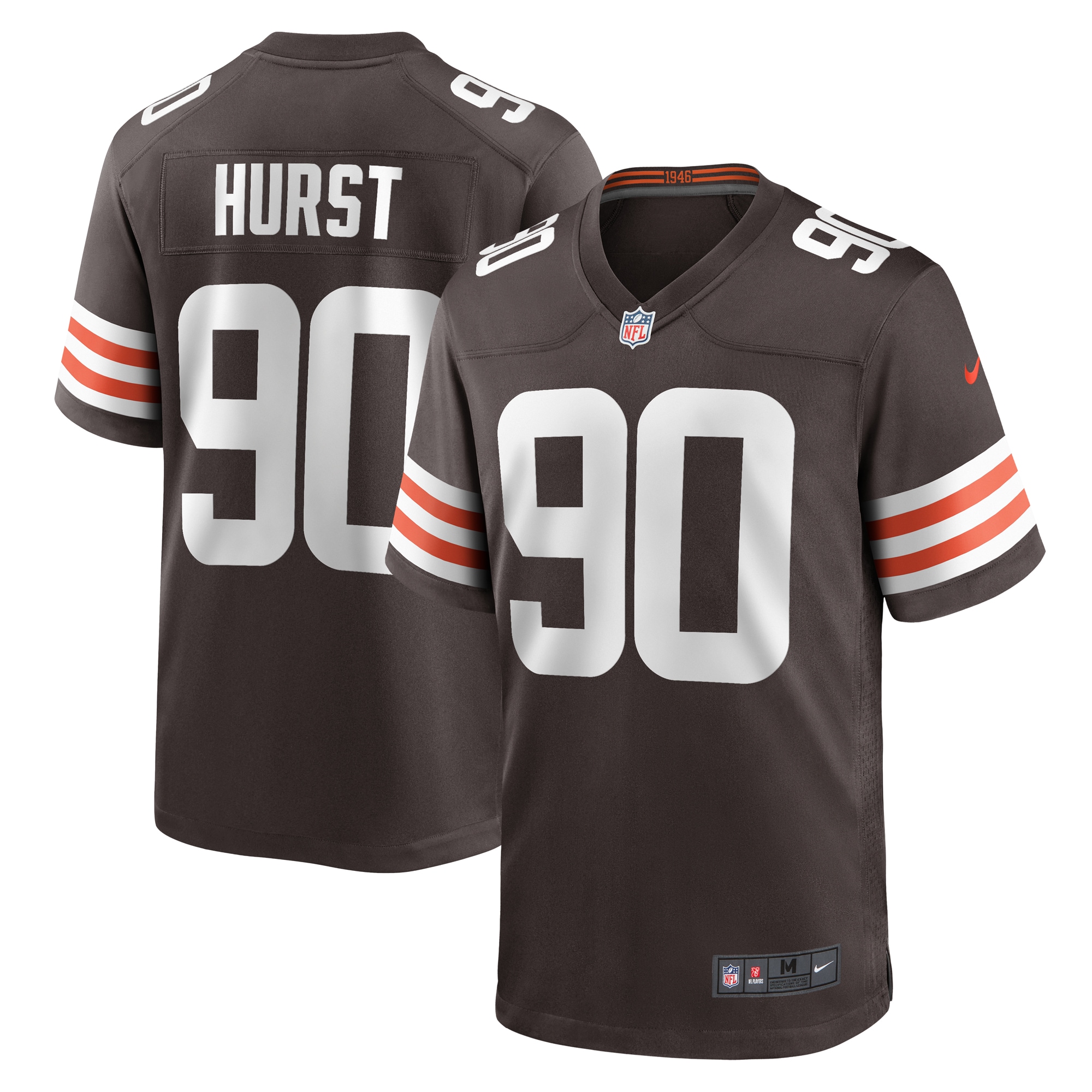 Men's Cleveland Browns Maurice Hurst Brown Game Player Jersey Js9019
