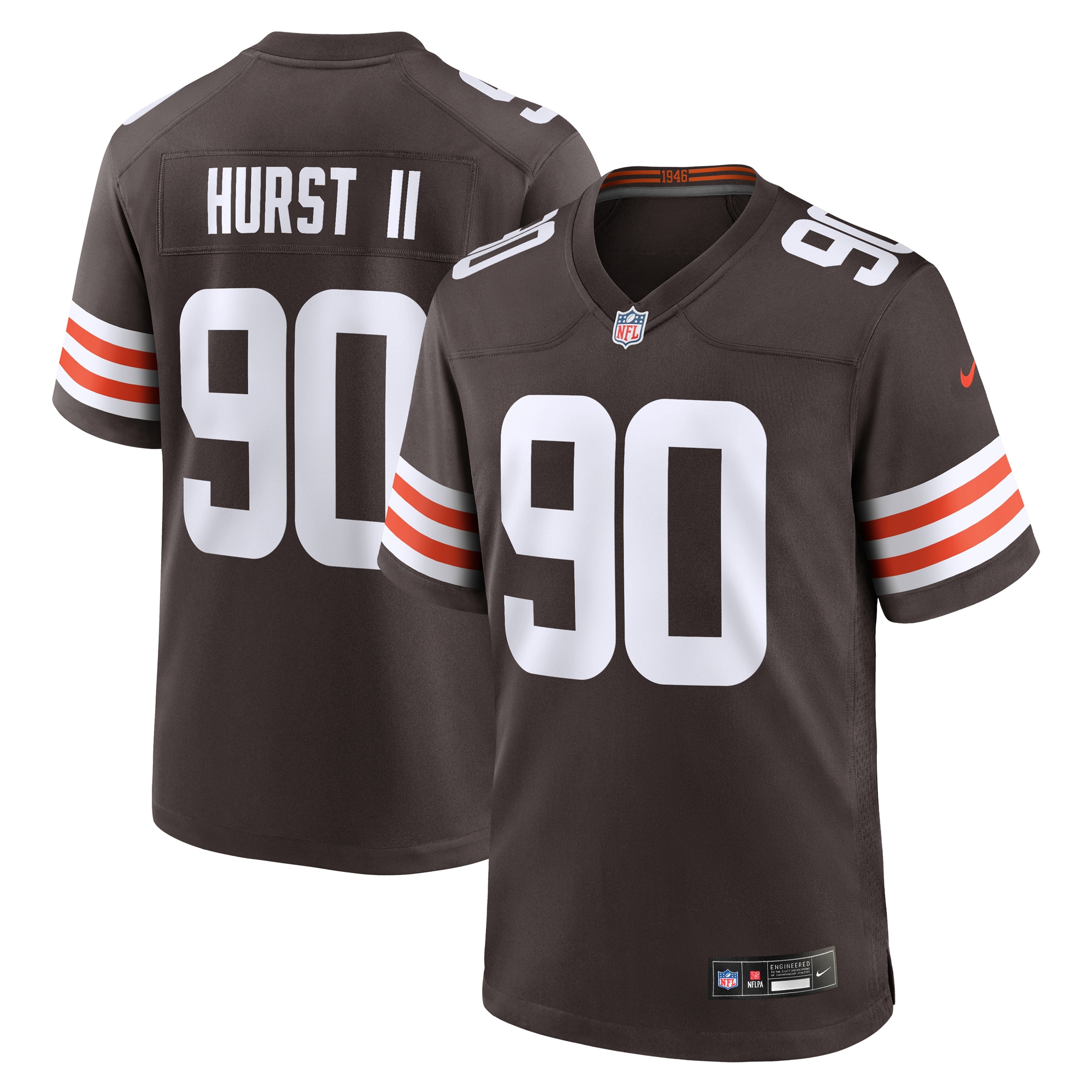 Men's Cleveland Browns Maurice Hurst Ii Brown Team Game Jersey Js9356