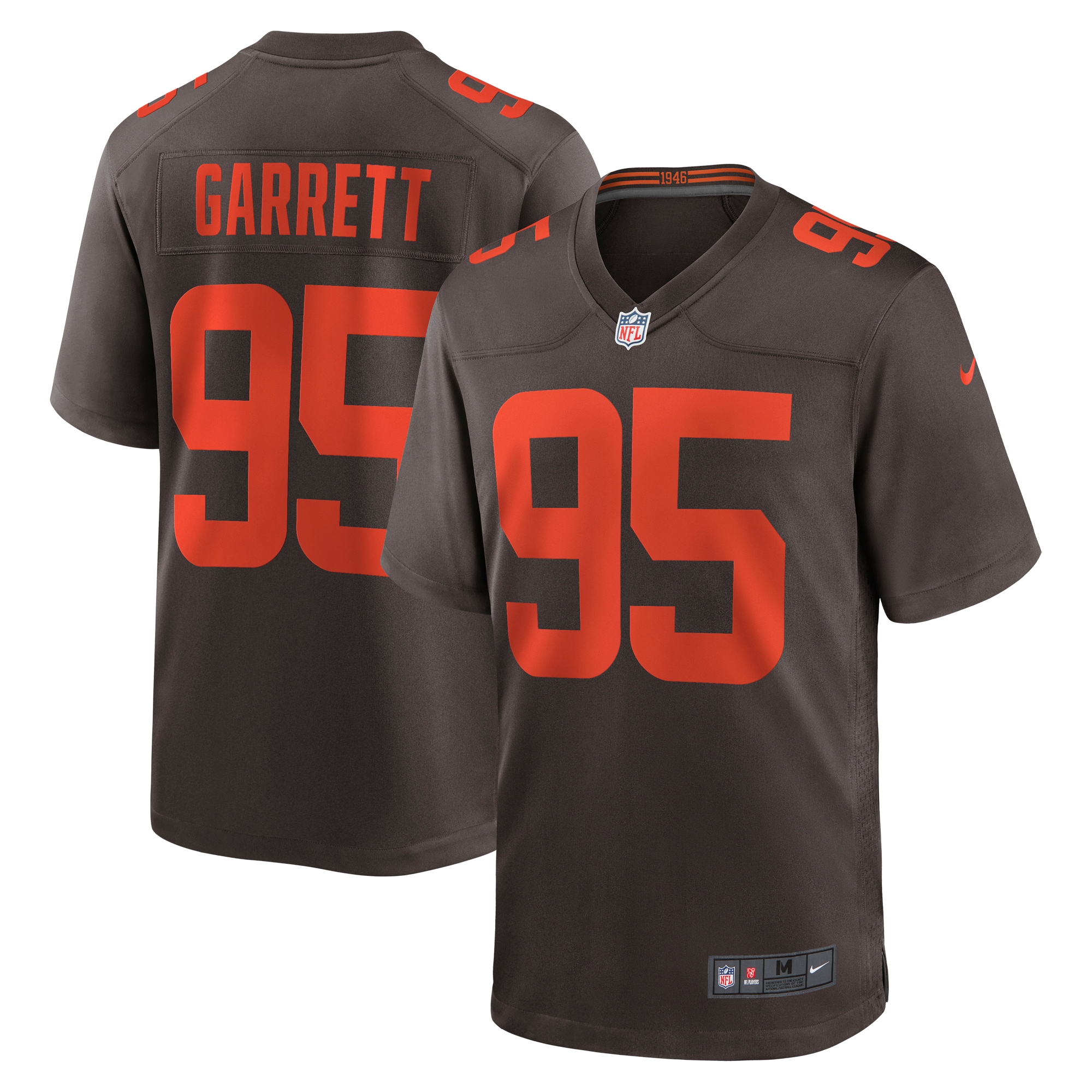 Men's Cleveland Browns Myles Garrett Brown Alternate Game Jersey Js4301