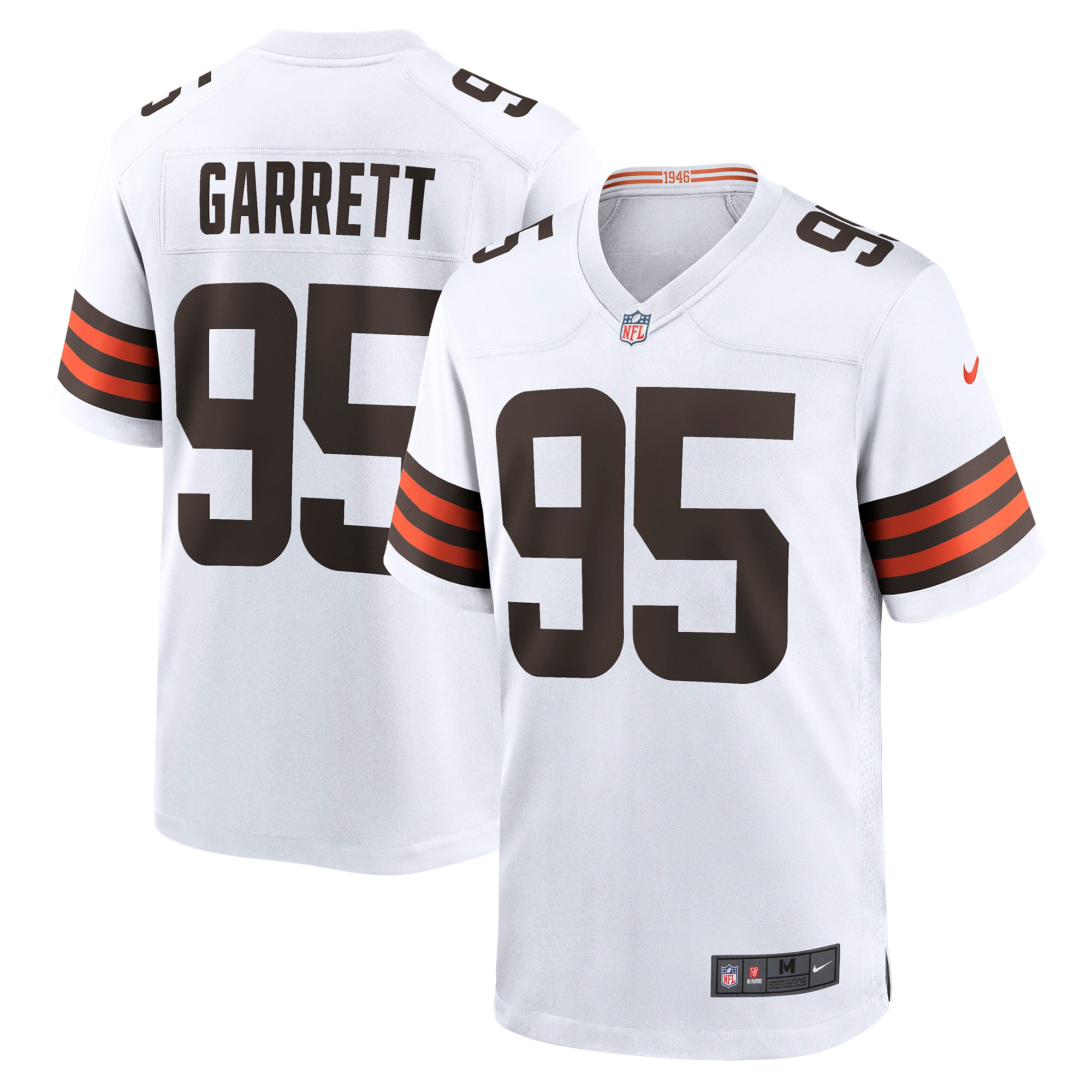 Men's Cleveland Browns Myles Garrett White Away Game Jersey Js3010