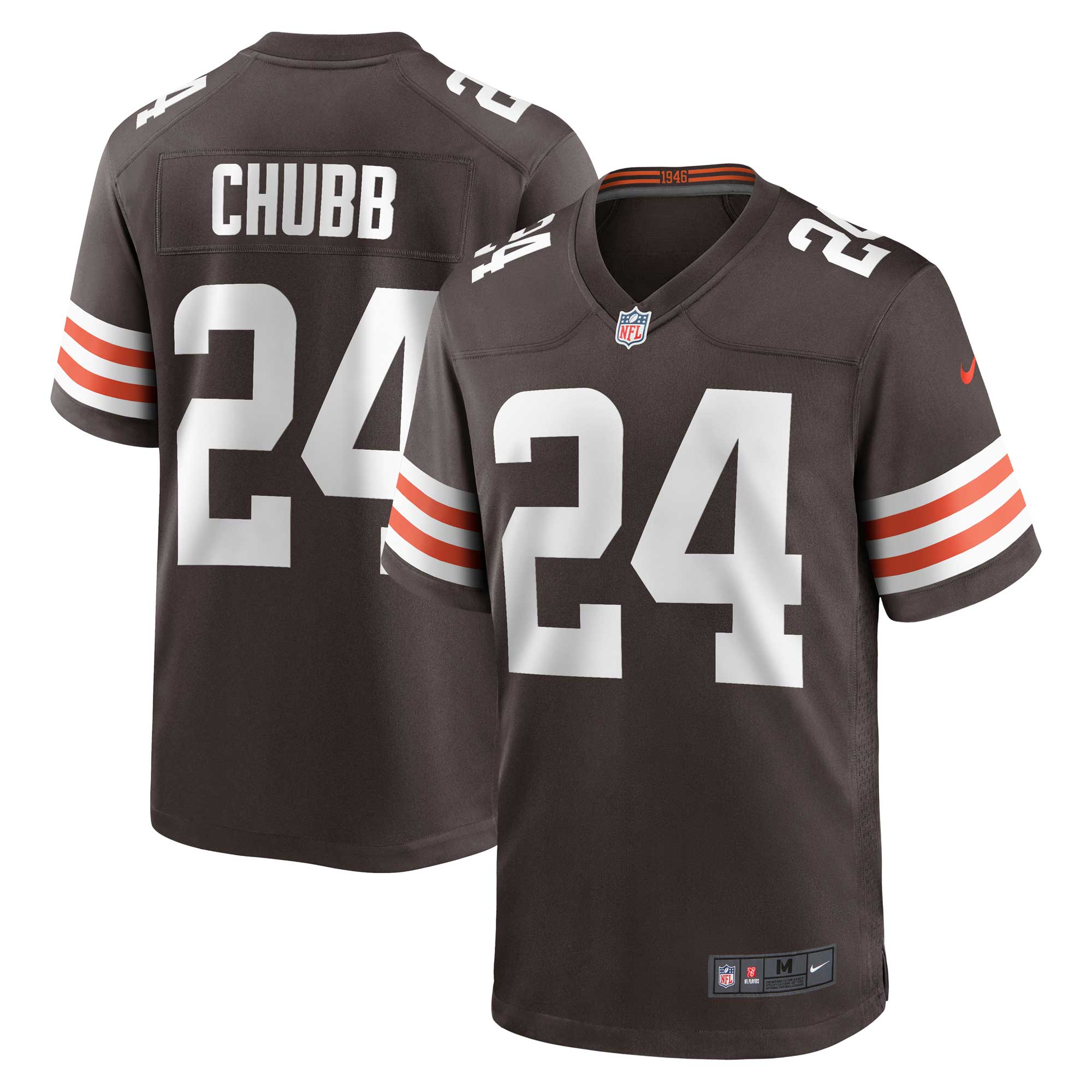 Men's Cleveland Browns Nick Chubb Brown Game Jersey Js4273