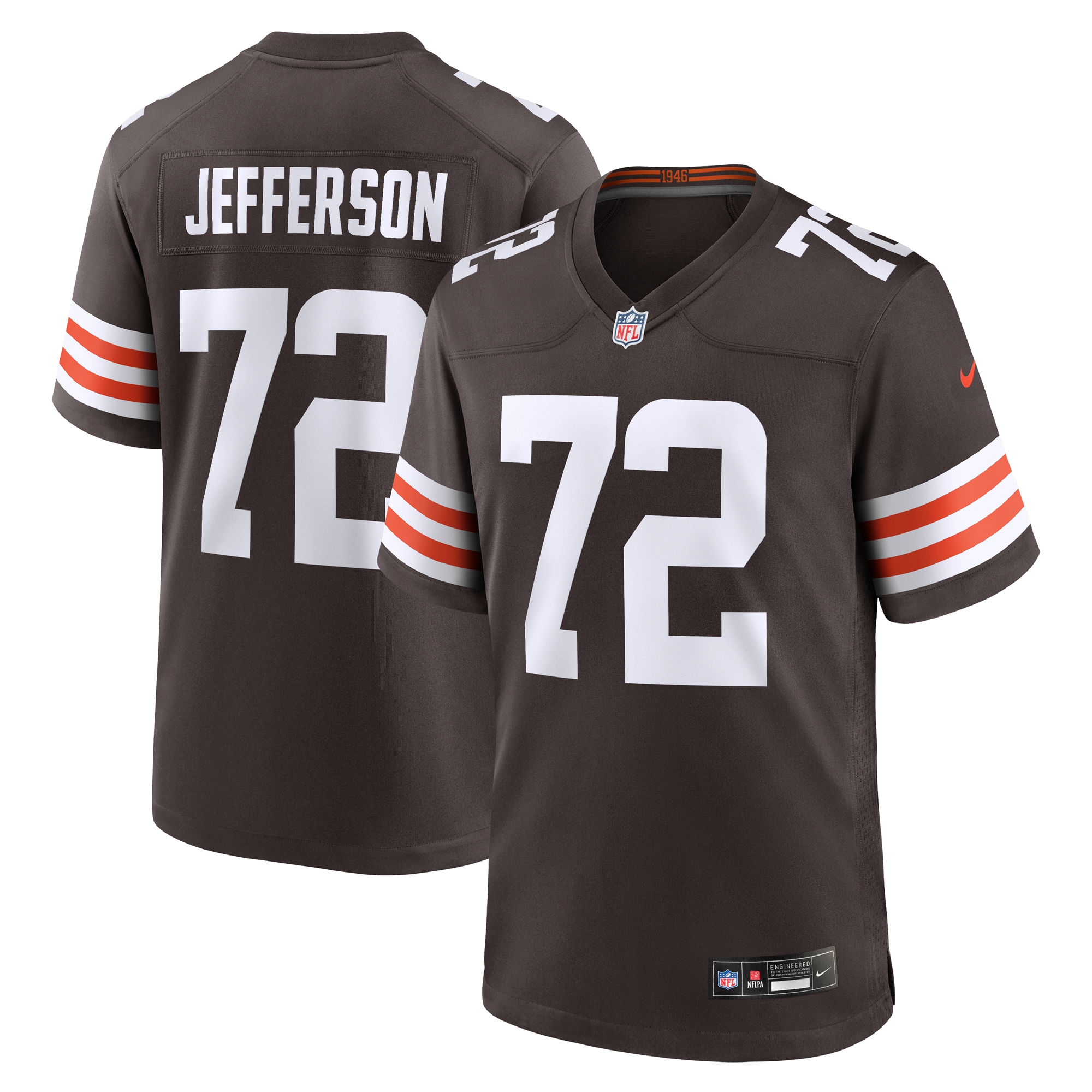 Men's Cleveland Browns Quinton Jefferson Brown Team Game Jersey Js2863