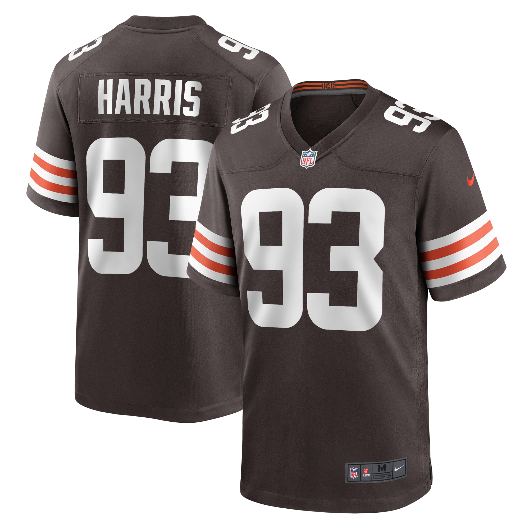 Men's Cleveland Browns Shelby Harris Brown Team Game Jersey Js4369