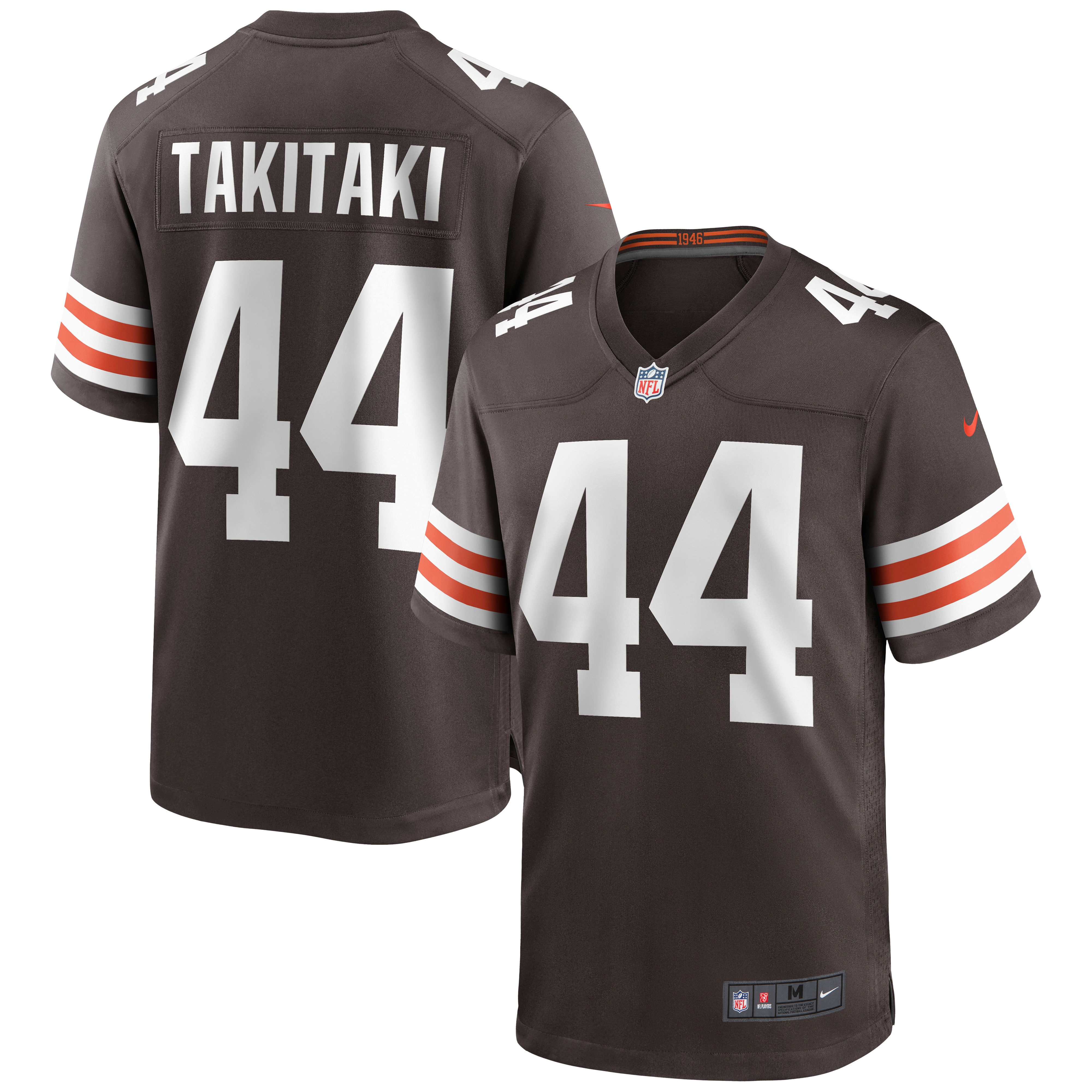 Men's Cleveland Browns Sione Takitaki Brown Game Jersey Js1628