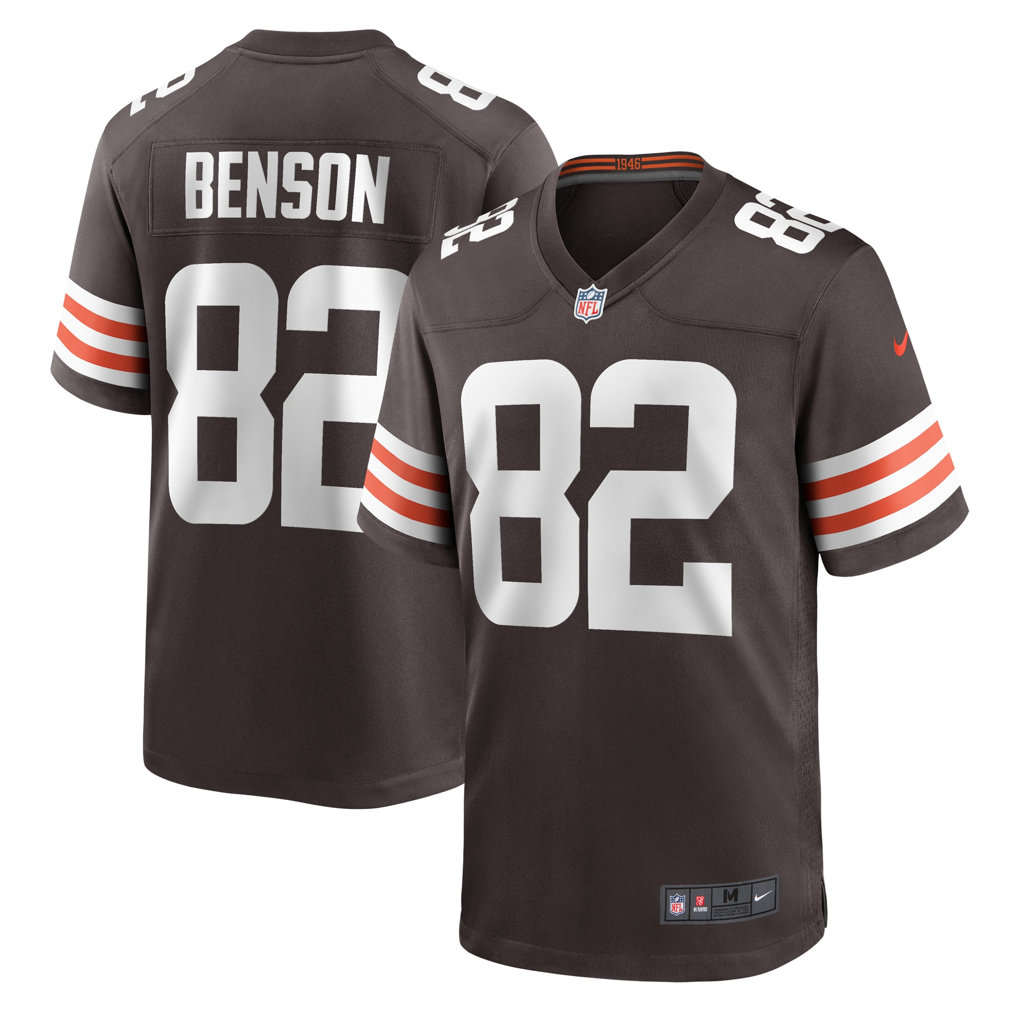 Men's Cleveland Browns Trinity Benson Brown Team Game Jersey Js9380