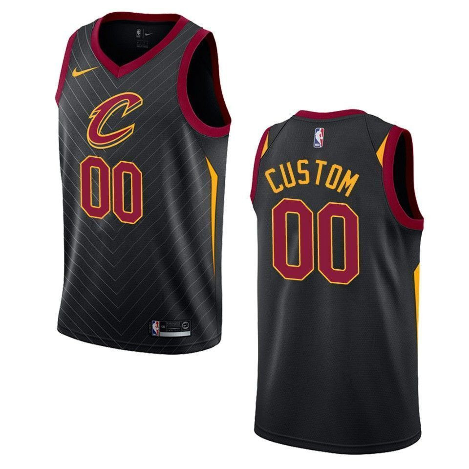 Men's Cleveland Cavaliers 00 Custom Statement Swingman Jersey - Black