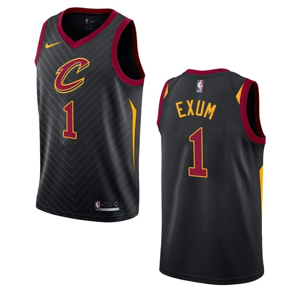 Men's Cleveland Cavaliers 1 Dante Exum Statement Swingman Jersey - Black