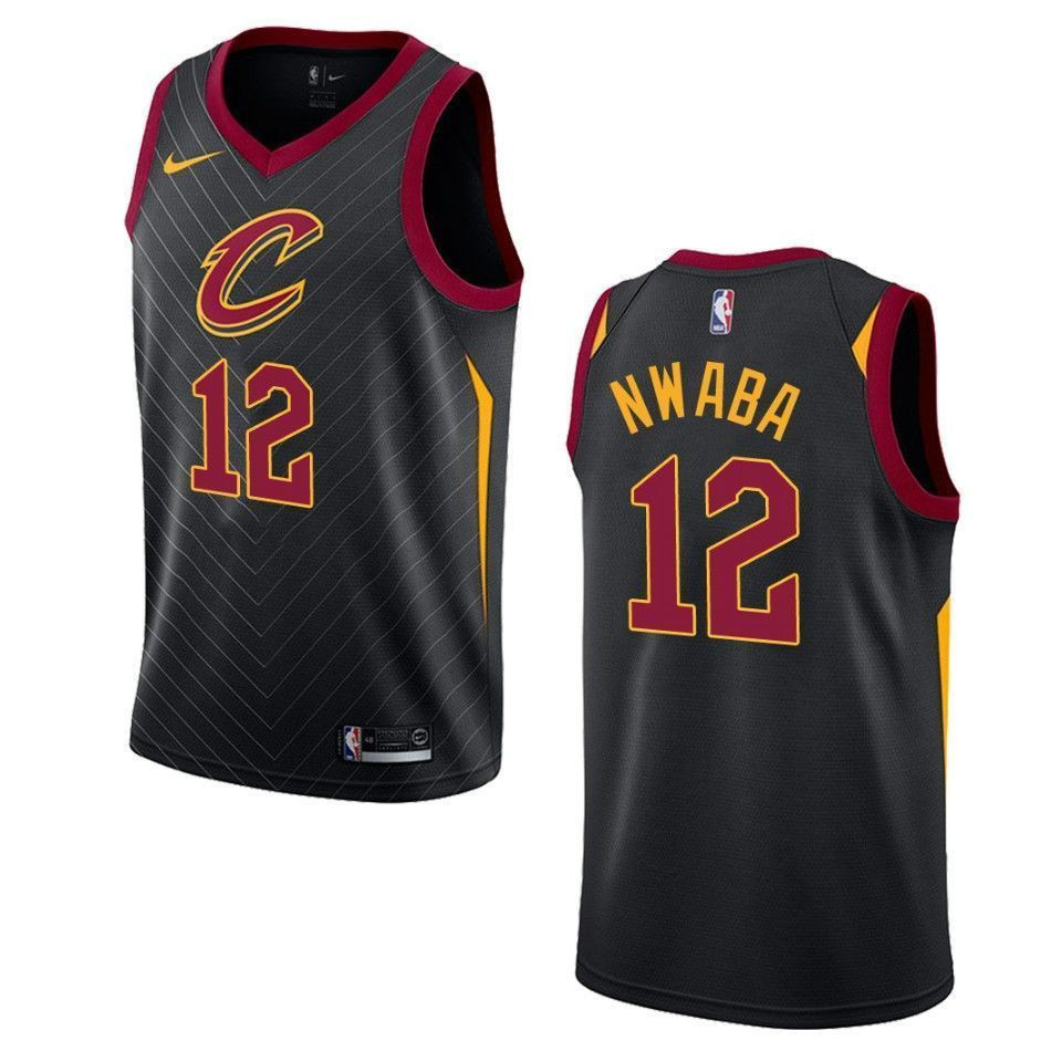 Men's Cleveland Cavaliers 12 David Nwaba Statement Swingman Jersey - Black