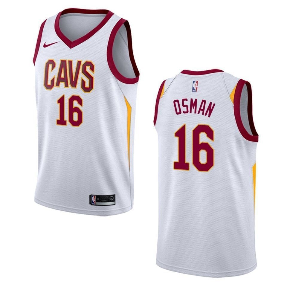 Men's Cleveland Cavaliers 16 Cedi Osman Association Swingman Jersey - White