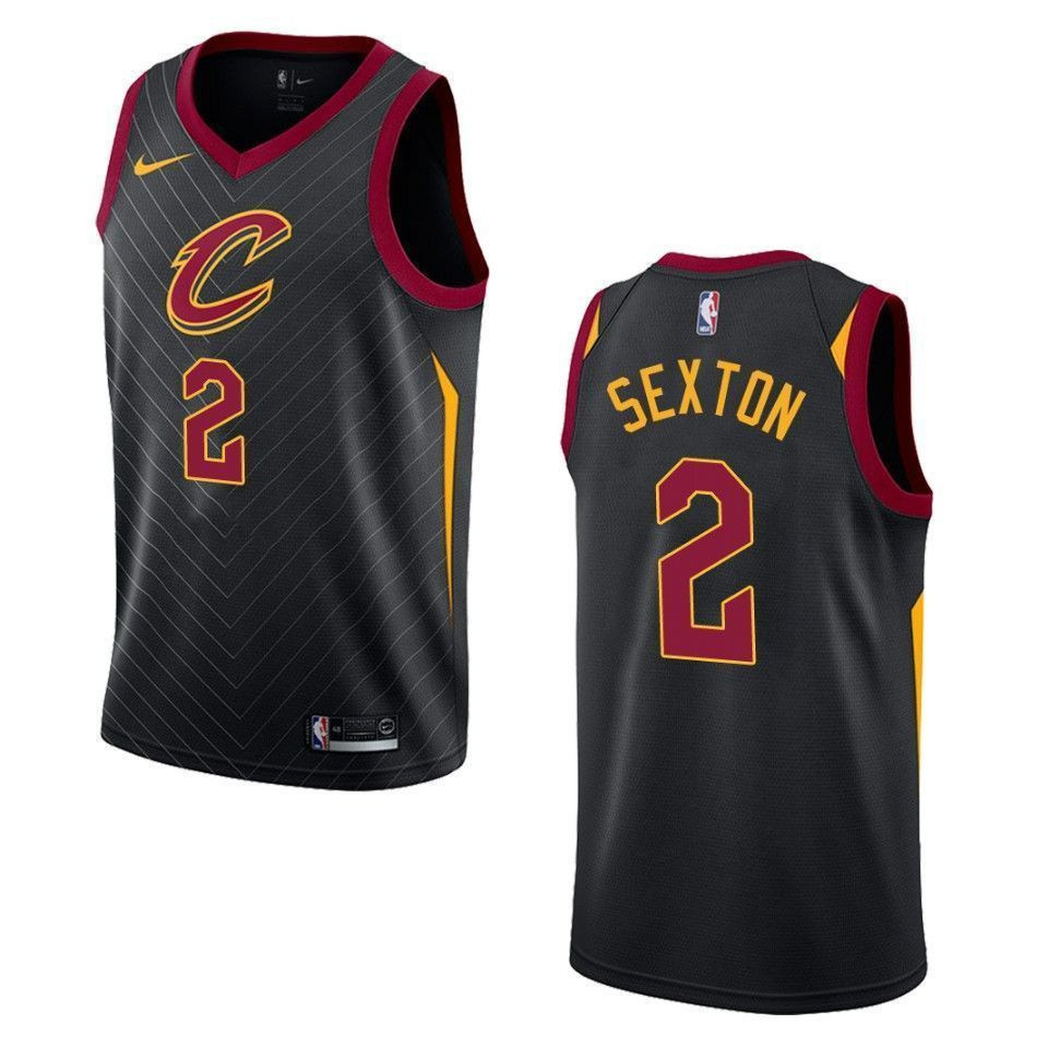 Men's Cleveland Cavaliers 2 Collin Sexton Statement Swingman Jersey - Black