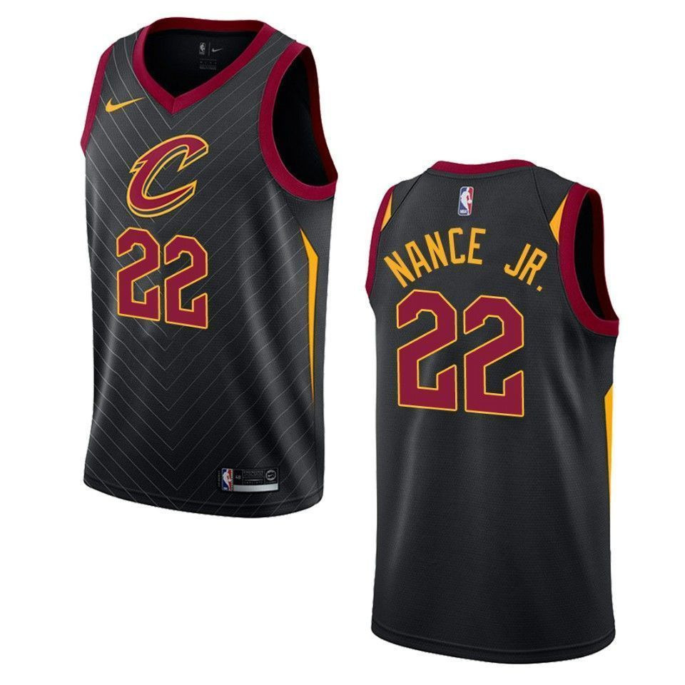 Men's Cleveland Cavaliers 22 Larry Nance Jr. Statement Swingman Jersey - Black