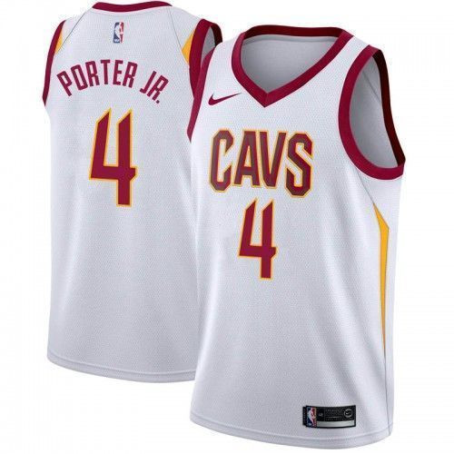 Men's Cleveland Cavaliers 4 Kevin Porter Jr. Association Swingman Jersey - White