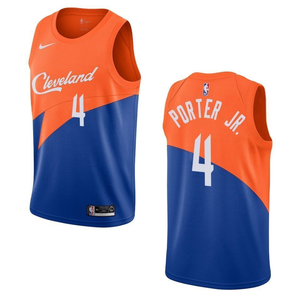 Men's Cleveland Cavaliers 4 Kevin Porter Jr. City Swingman Jersey - Blue