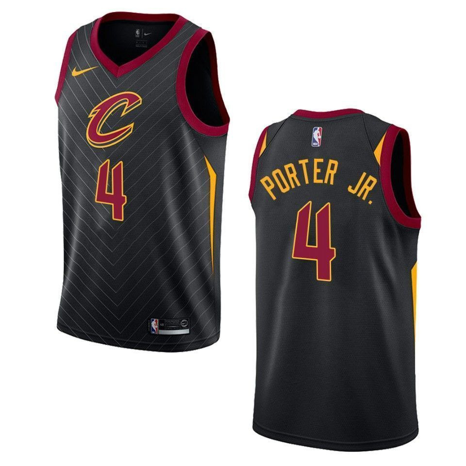 Men's Cleveland Cavaliers 4 Kevin Porter Jr. Statement Swingman Jersey - Black