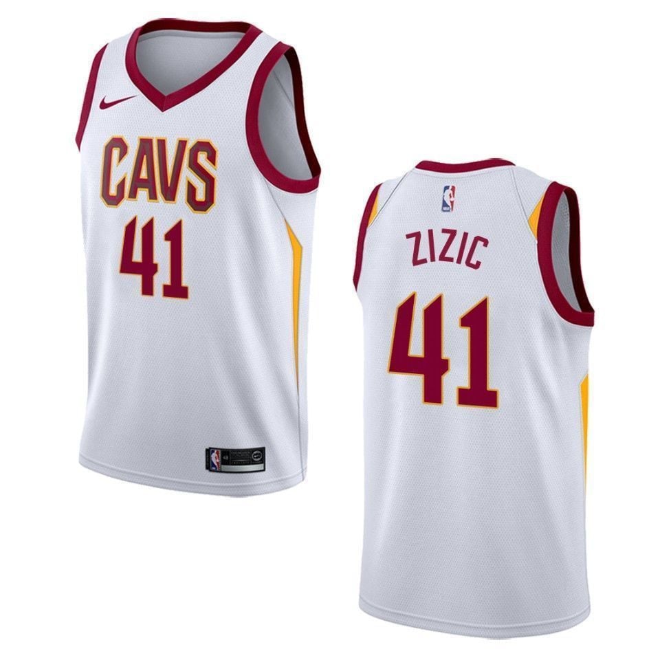 Men's Cleveland Cavaliers 41 Ante Zizic Association Swingman Jersey - White