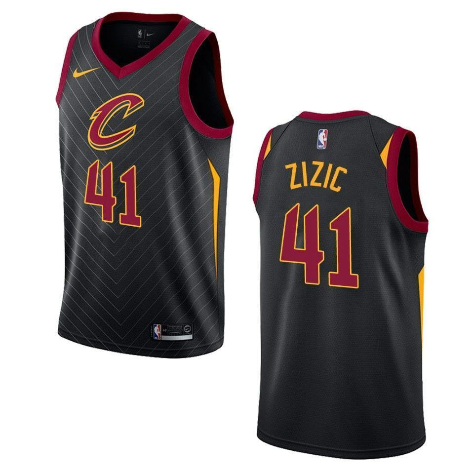 Men's Cleveland Cavaliers 41 Ante Zizic Statement Swingman Jersey - Black