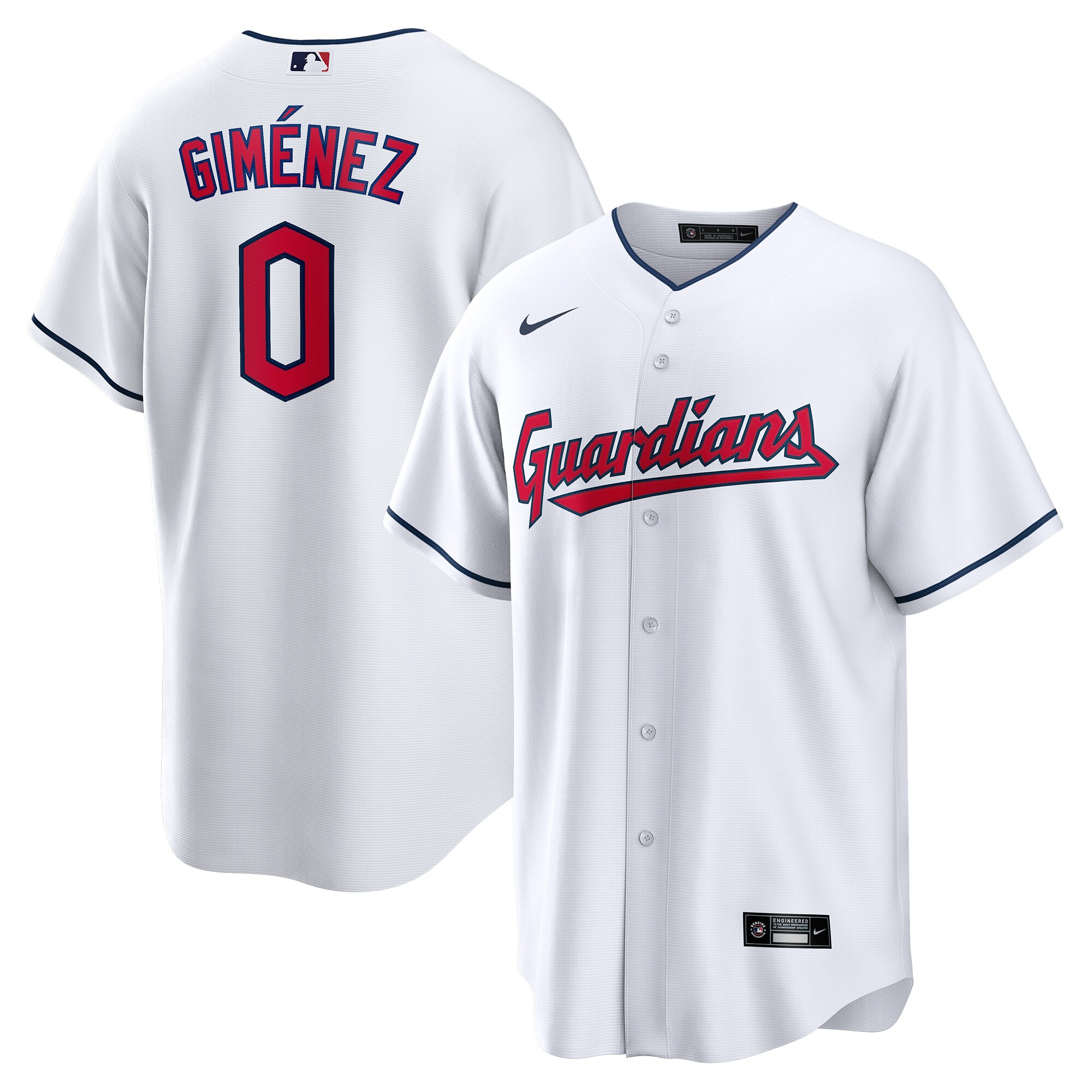 Men's Cleveland Guardians Andr?s Gim?nez White Home Player Jersey