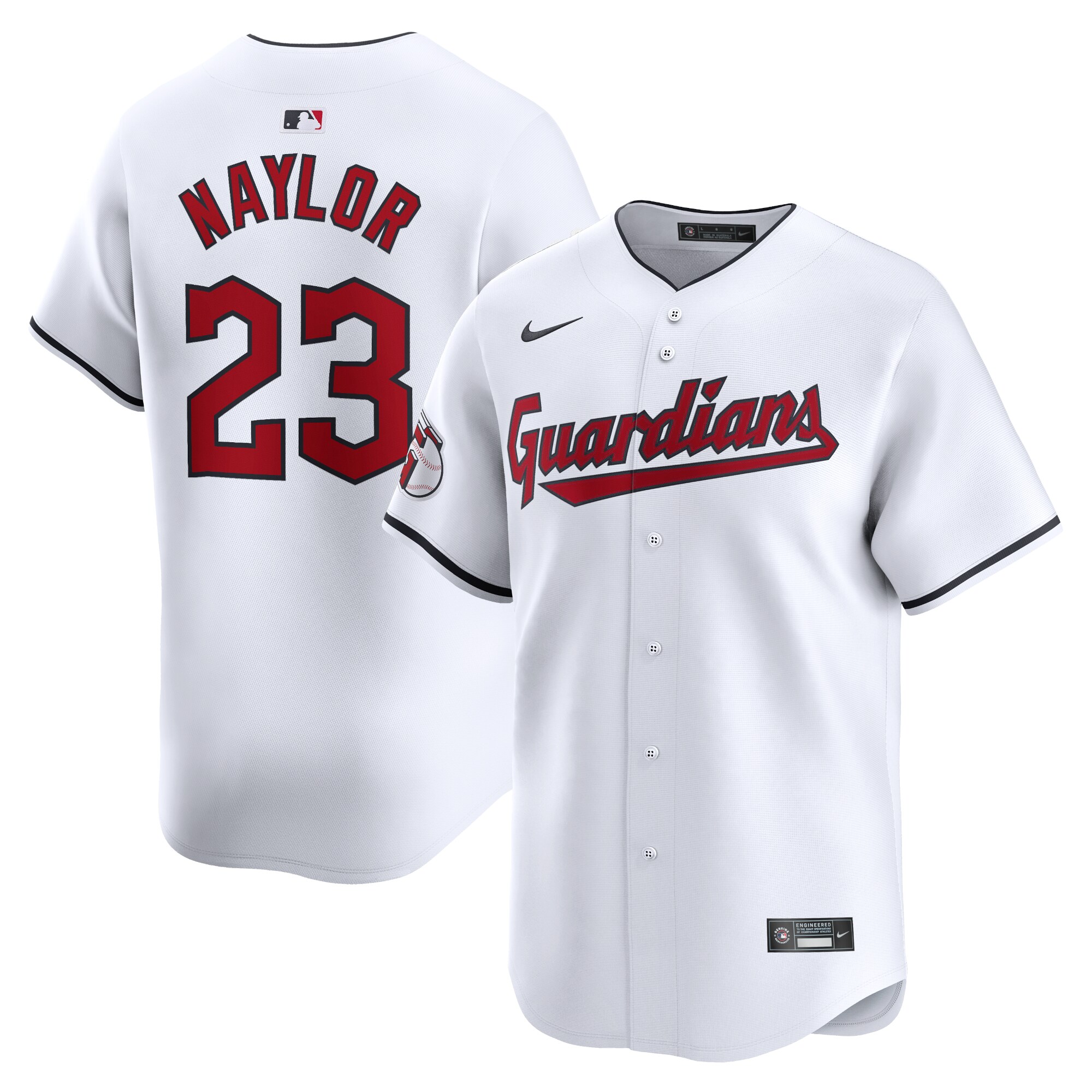 Men's Cleveland Guardians Bo Naylor White Home Limited Player Jersey